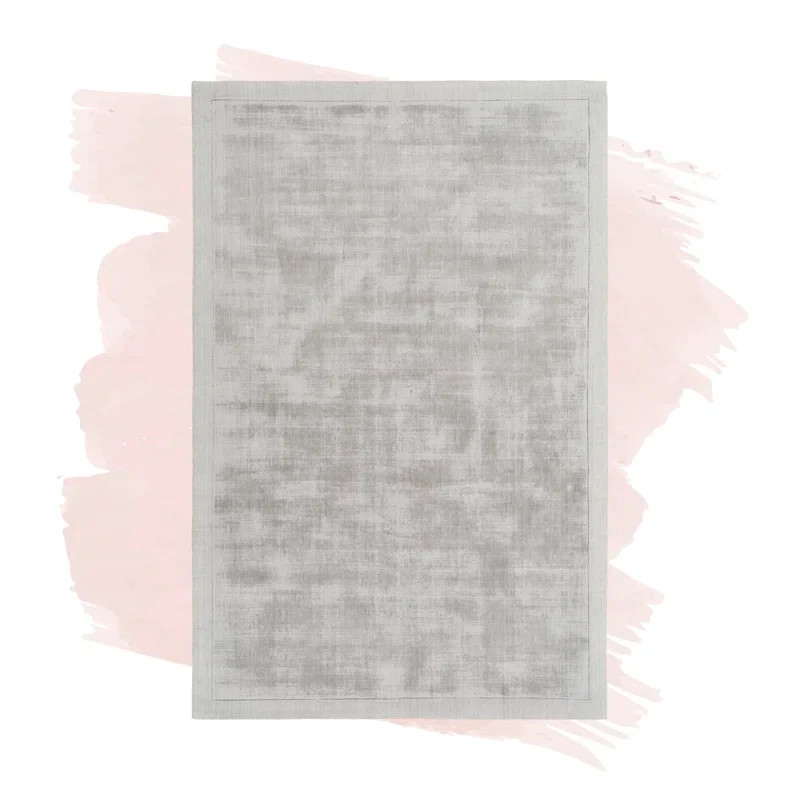 New Hand-Loom Viscose Color Light Sage Area Rug Modern Luxury Design Carpet Rug