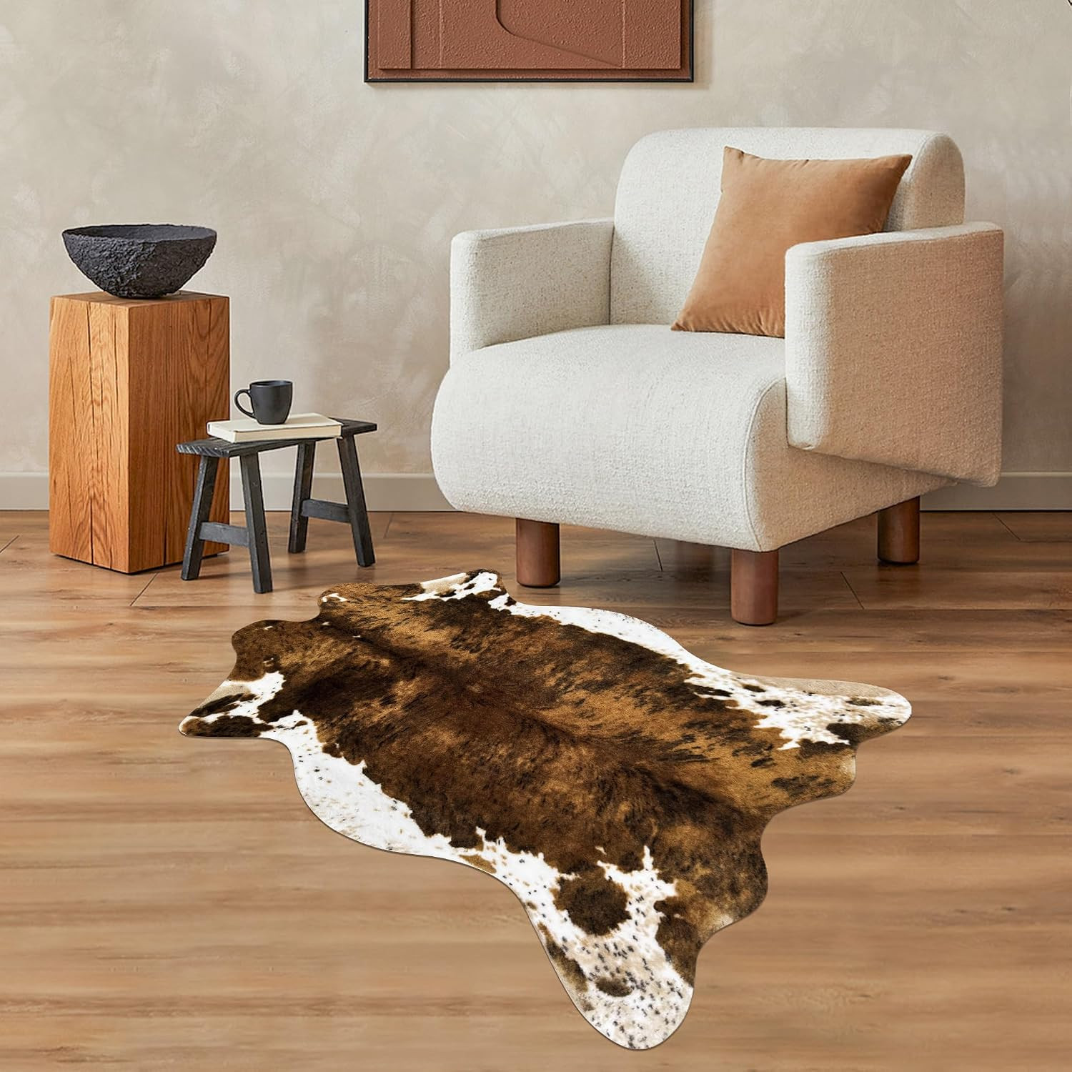 Small Faux Cowhide Rug Cow Carpet Mat Cow Print Area Rug 3.6′X2.46′ | Cow Hide R