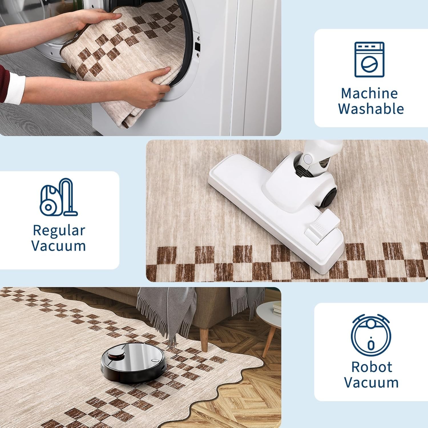 5×7 Modern Scalloped Rug – Ultra-Soft, Stain Resistant, Pet Friendly