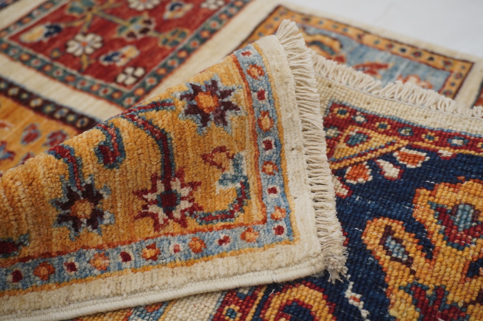2×3 ft Ivory Beige Afghan Hand Knotted Tribal Small Rug