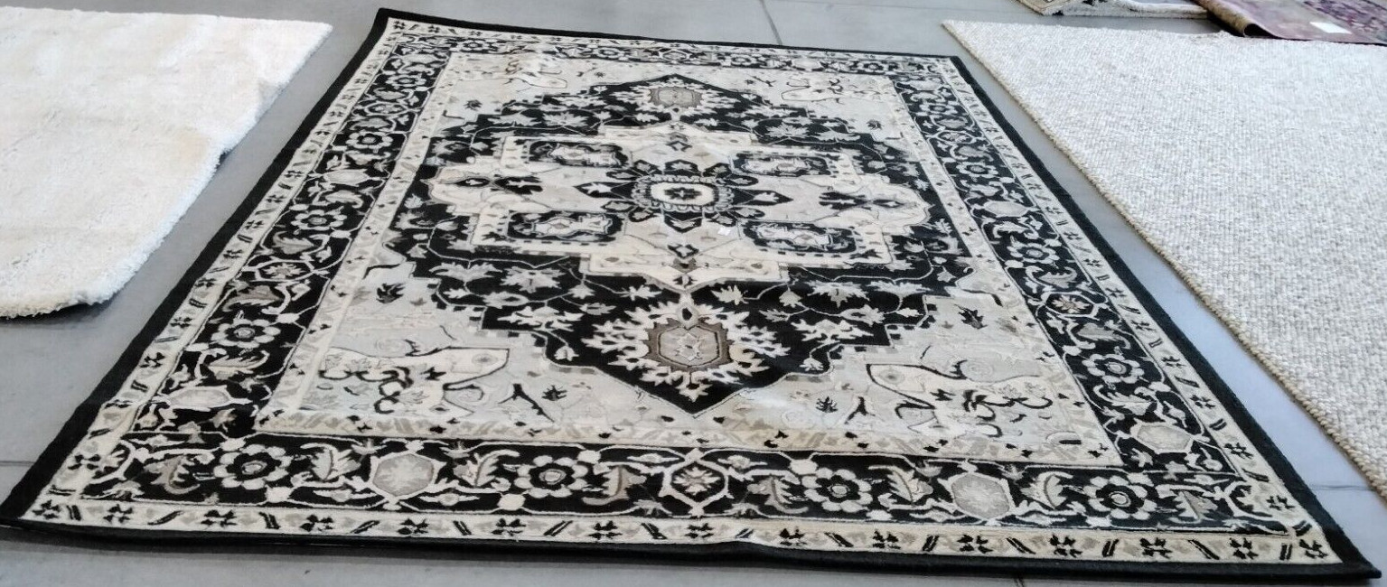 BLK / NATURAL 8′-9″ X 11′-9″ Broken Thread Rug Reduced Price 1172726149 HK709F-9