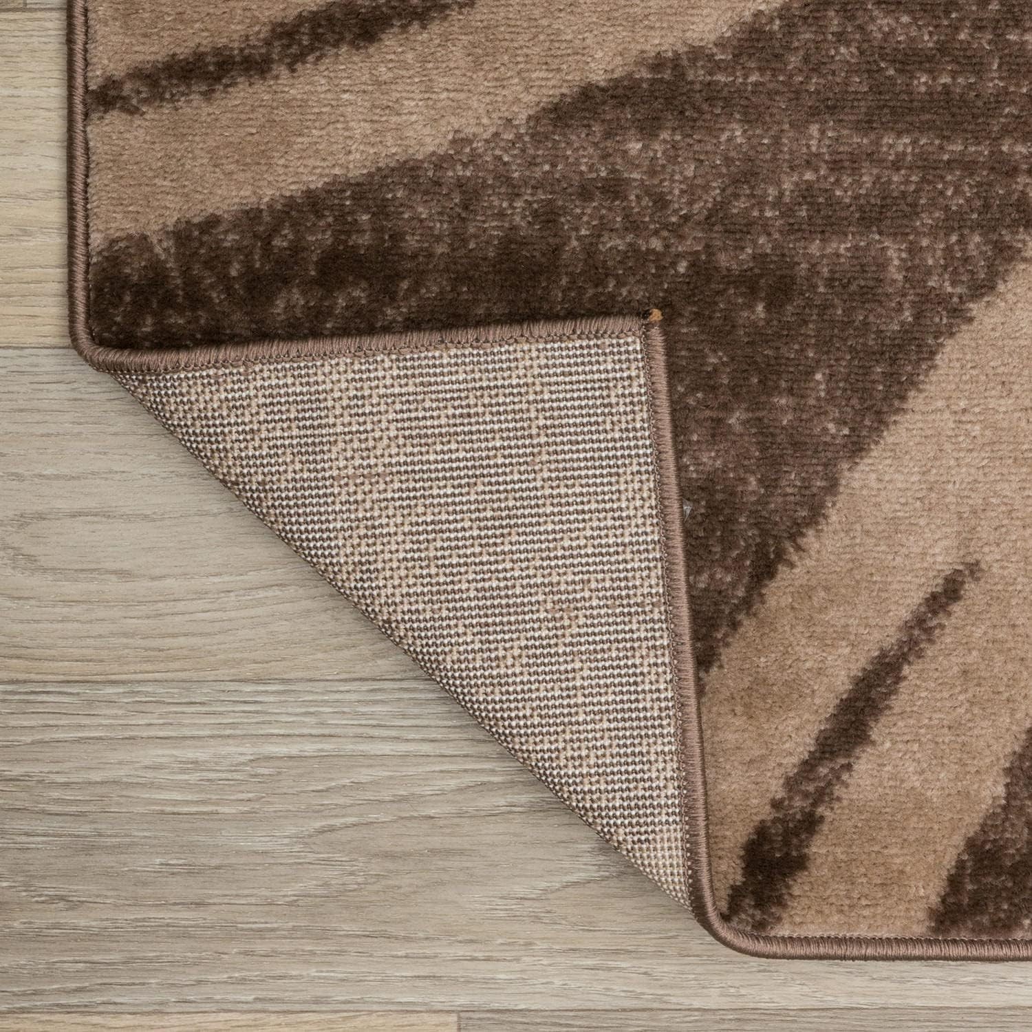 Modern Wavy Circles Design Accent Rug Non-Shedding Carpet for Entryway Bathroom