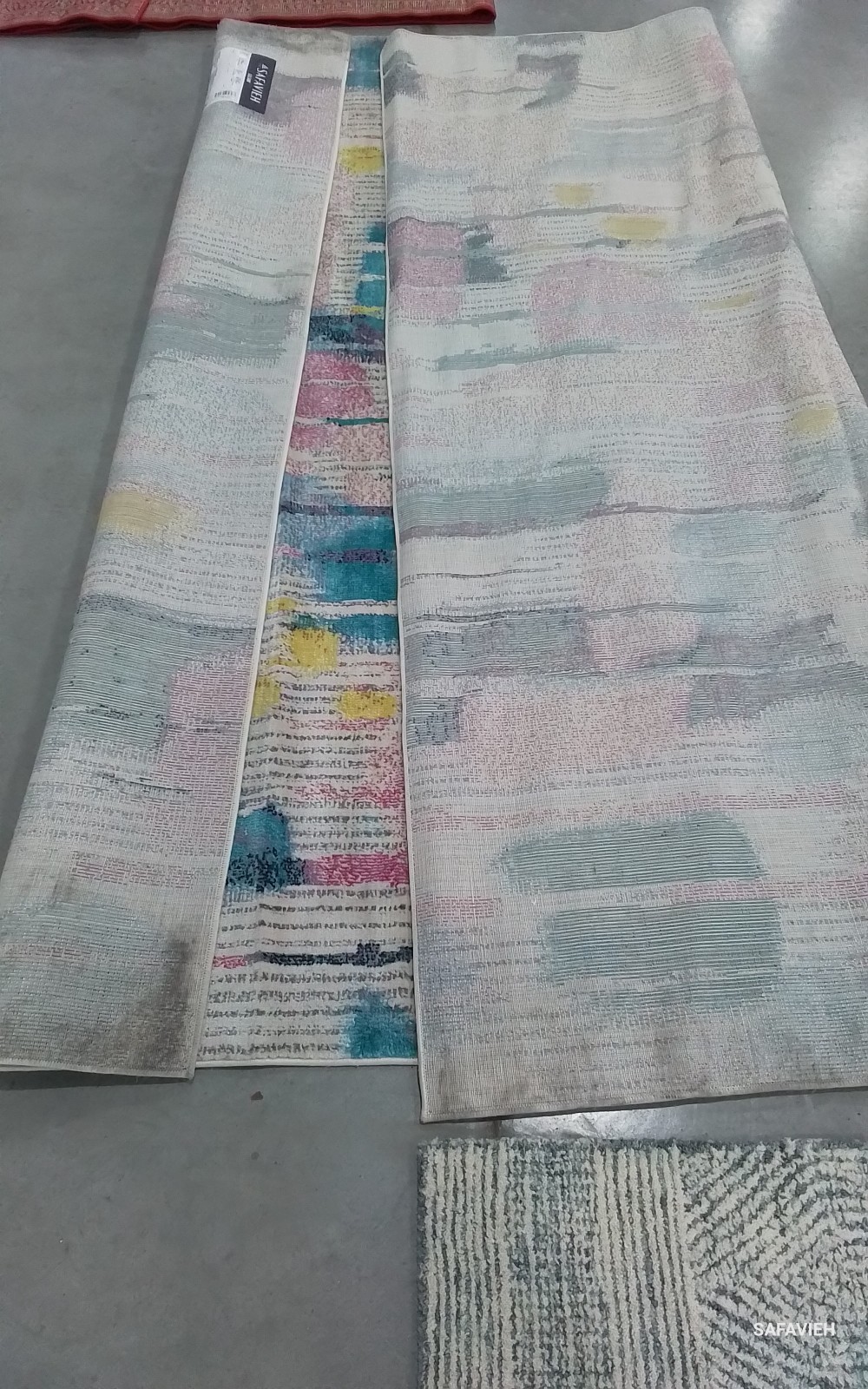 PINK TURQUOISE 8′-0″ x 8′-0″ Back Stain Rug Reduced Price 1172782170 LLN375U-8SQ