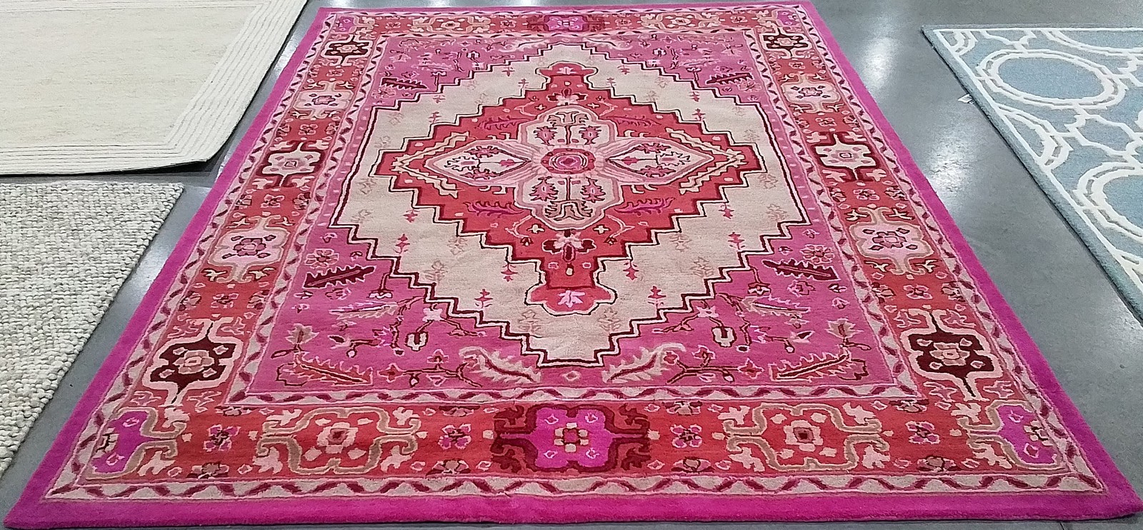 RED PINK IVORY 8′-0″ x 10′-0″ Back Stain Rug, Reduced Price 1172787230 BLG545A-8