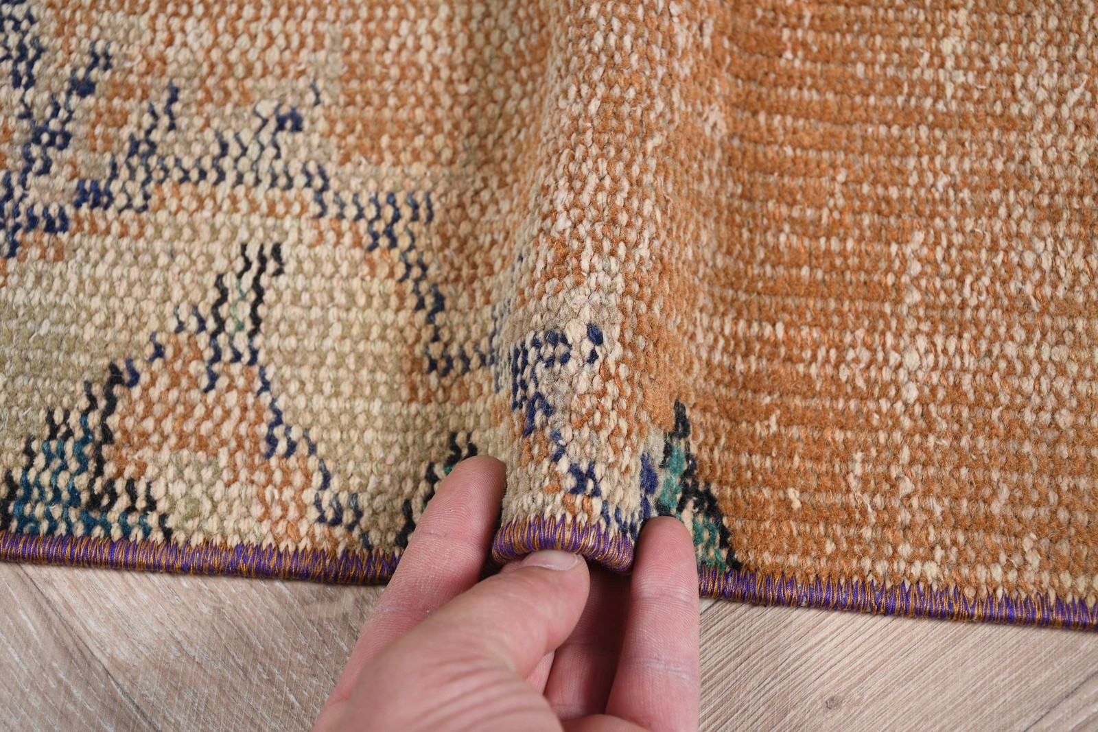 Turkish 3,6×7,1 ft Rug, Vintage Rug, Brown Handmade Rug Wool