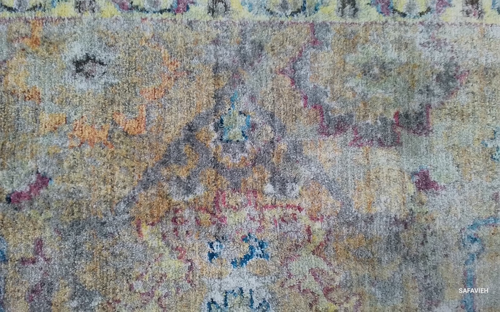 CAMEL / BLUE 7′-0″ x 7′-0″ Stained Rug, Reduced Price 1172804014 BTL347C-7SQ