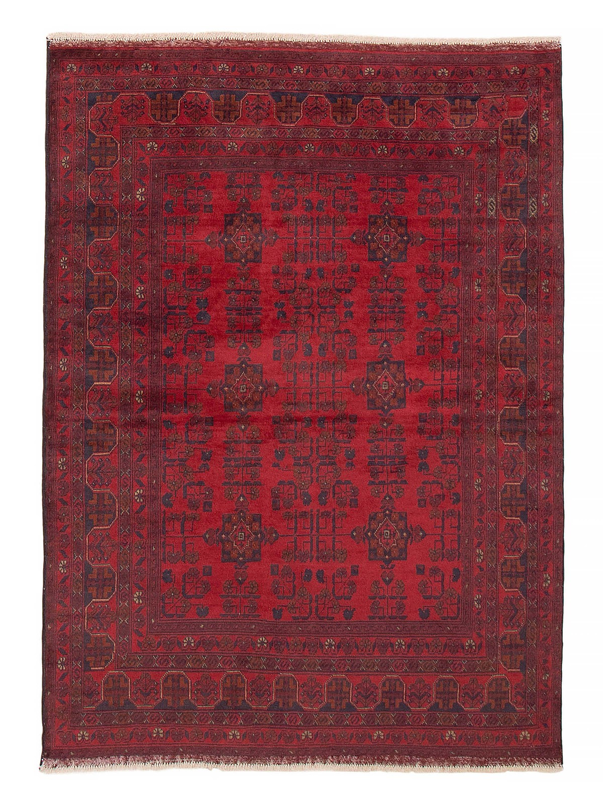 Hand Knotted Area Rug 5’1″ x 6’7″ Traditional Oriental Wool Carpet