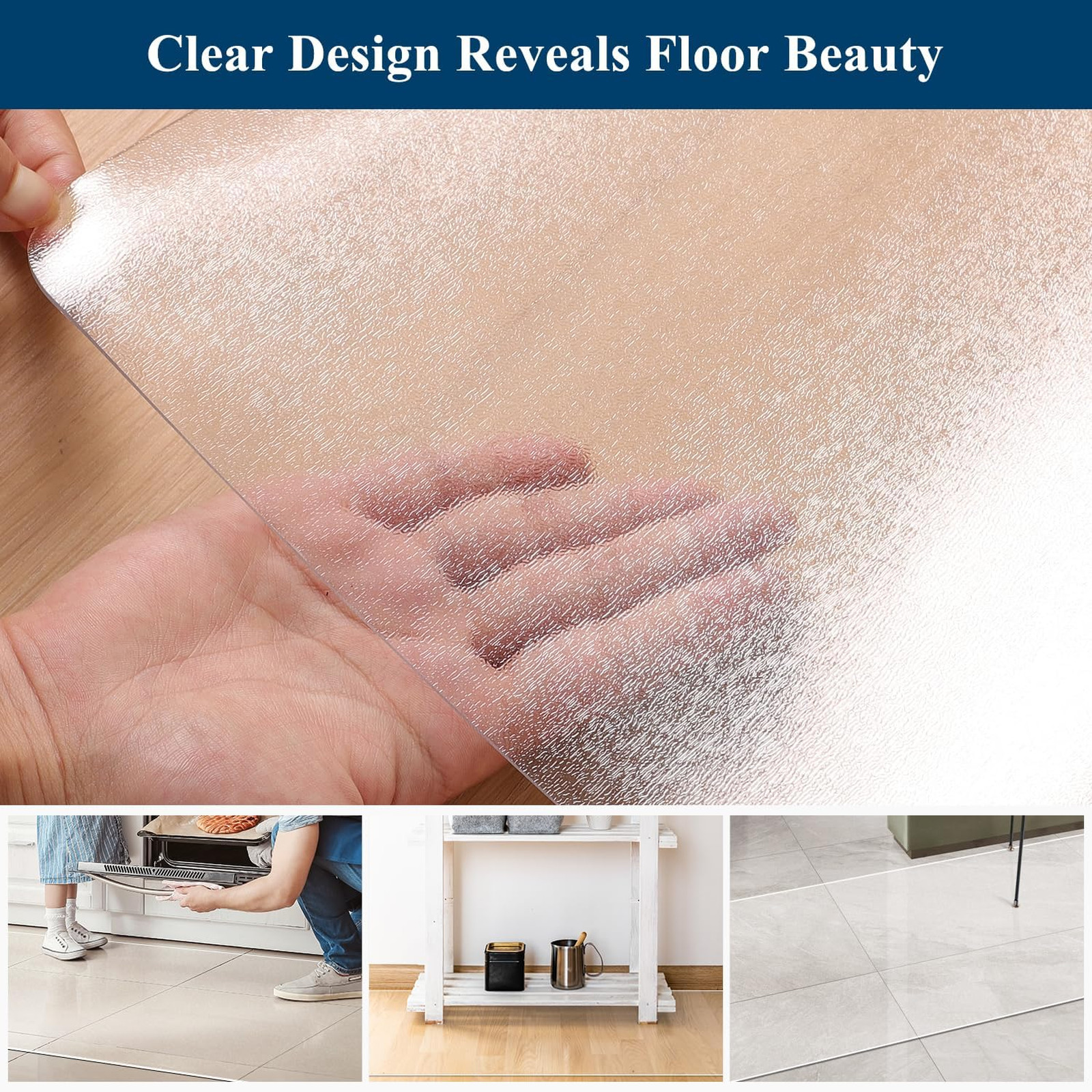Clear Runner Rug for Hallway Kitchen Porch 3×6 Waterproof No Slip Indoor Outdoor