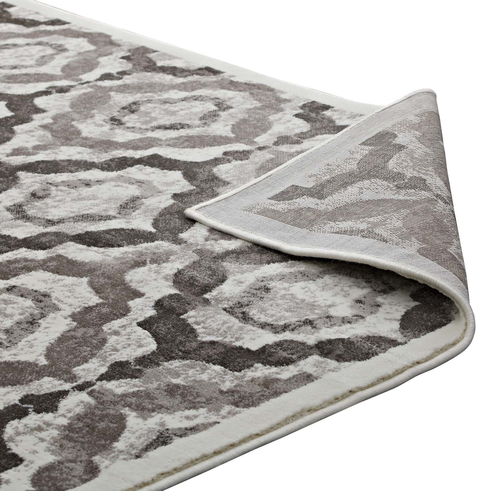 Rustic Vintage Moroccan Trellis 8×10 Area Rug in Brown, Beige and Ivory