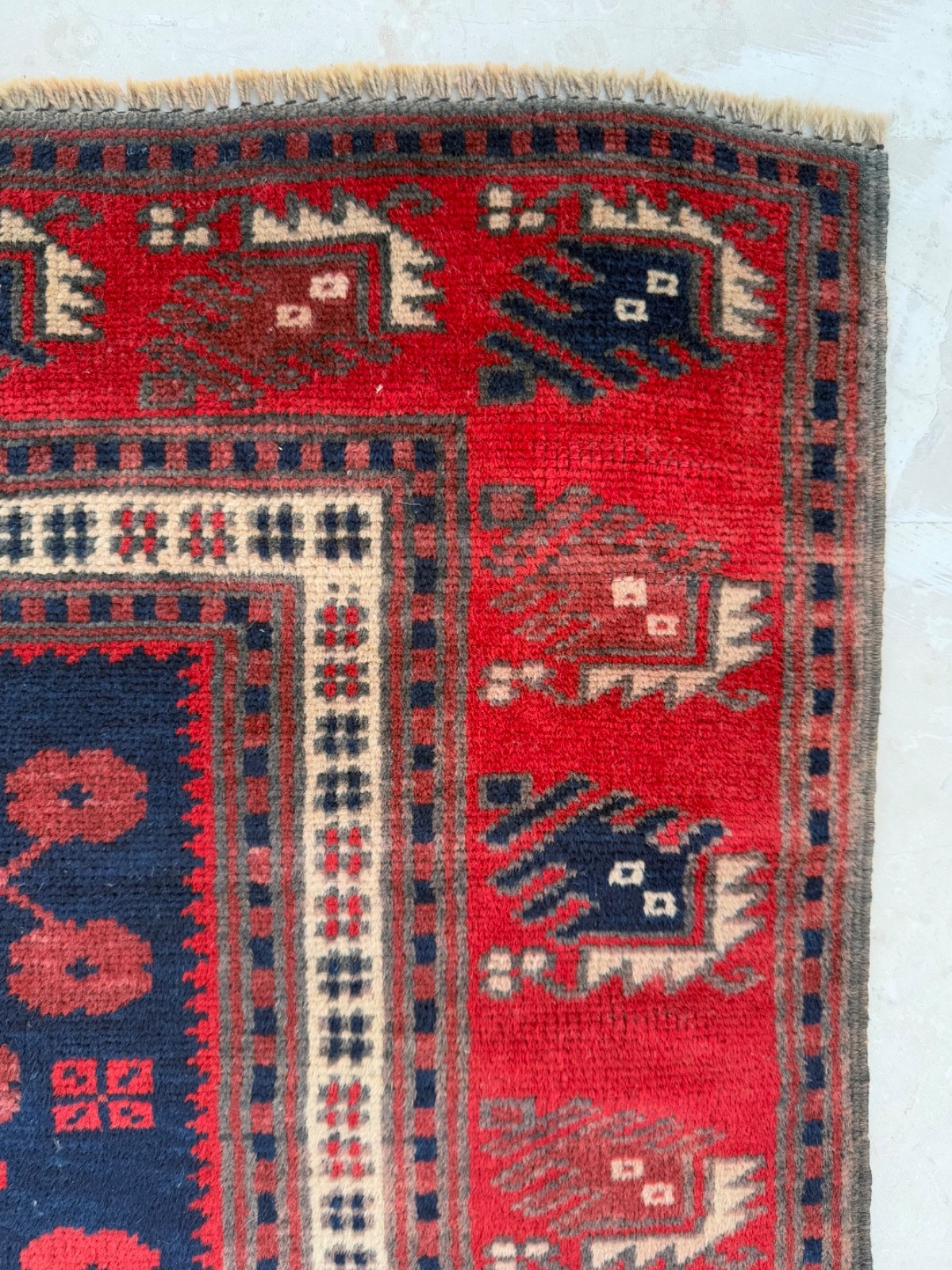 Vintage Fabulous Hand Knotted Turkey Wool Rug Floor Area 173×102 Cm