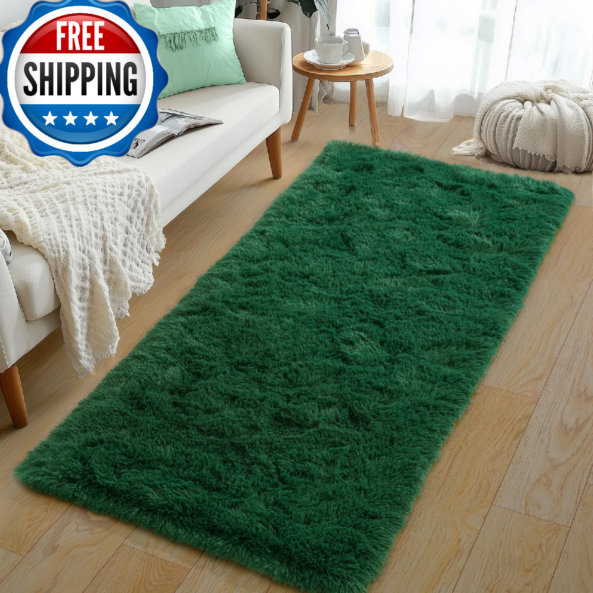 Rezutan Modern Shaggy Area Rug – Super Soft Fluffy Non-Slip Living Room Bedroom