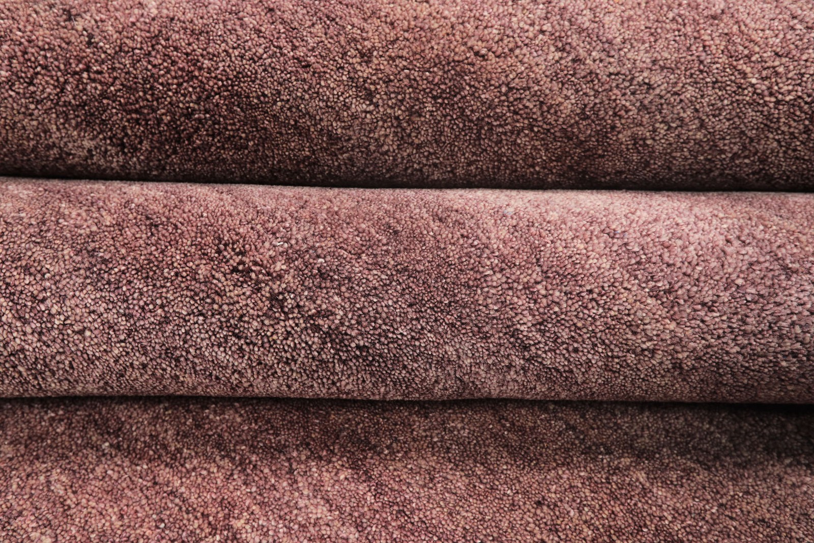 Multi Size Hand Woven 100% Wool Aubergine Modern Plush Pile Solid Area Rug