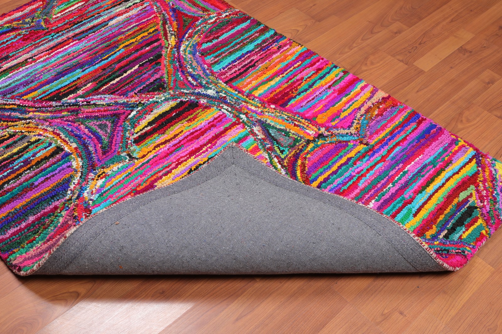 4′ x 6′ Handmade Abstract 100% Cotton Oriental Area Rug 4×6 Boho Modern Pink