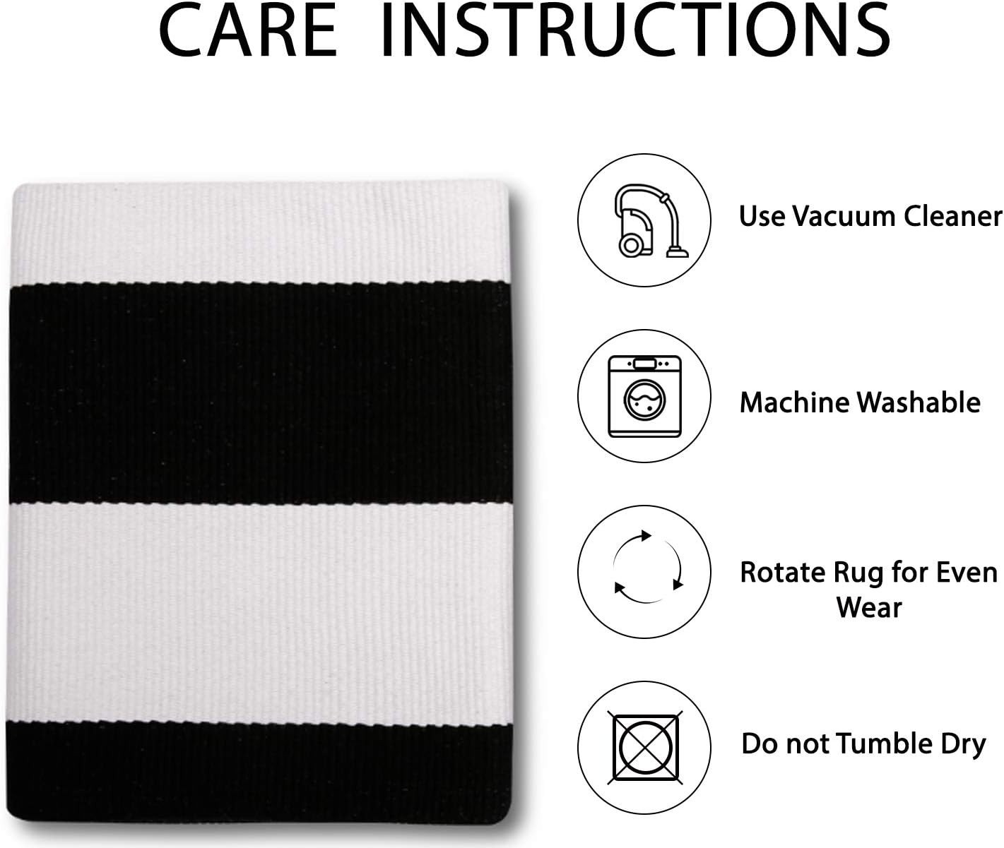 Black White Striped Doormat for Front Porch and Entryway Outdoor Indoor Decor