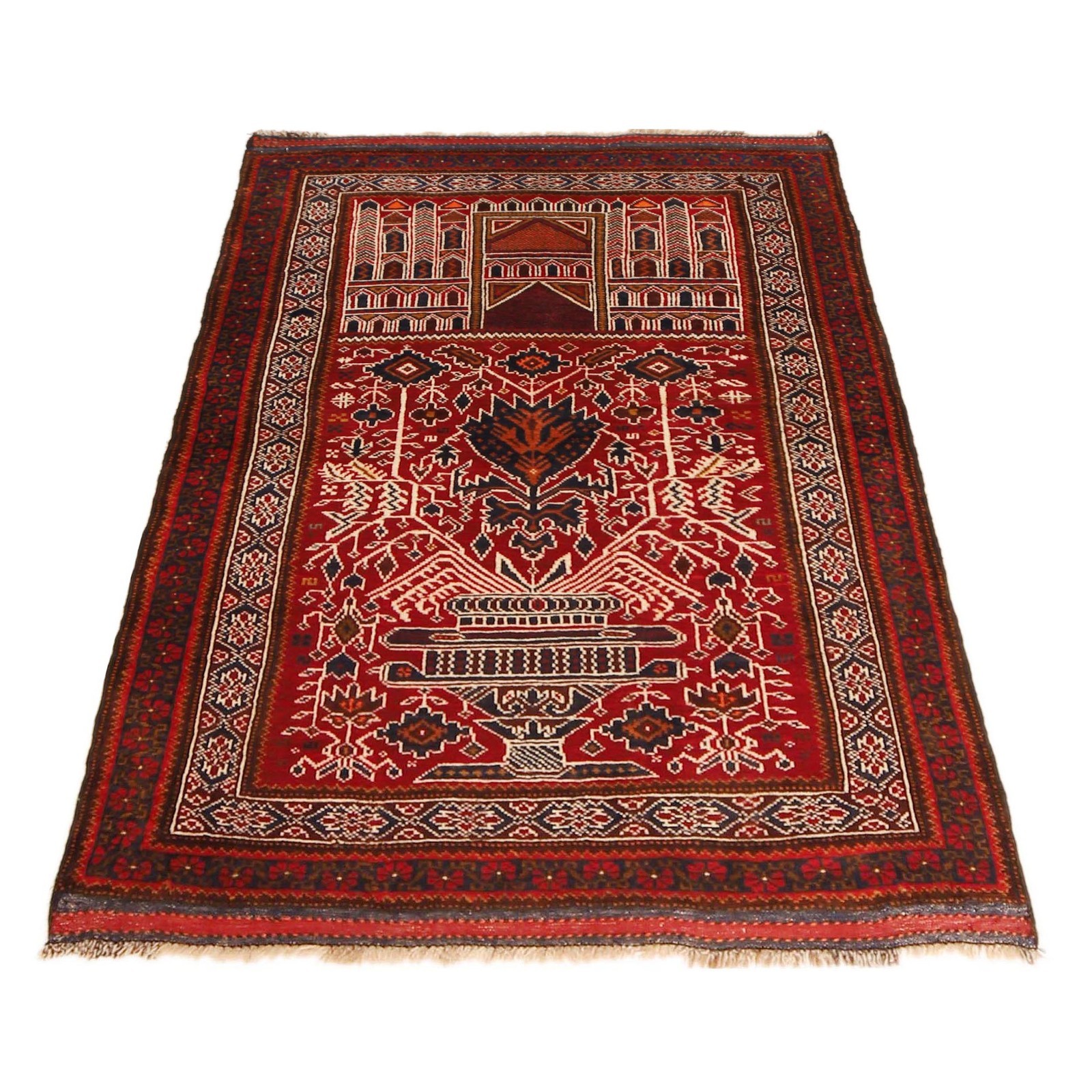 150x102cm Tribal Handmade Rugs Afghan Prayer Rug, 3’4×4’11 ft Wool Carpet W35910