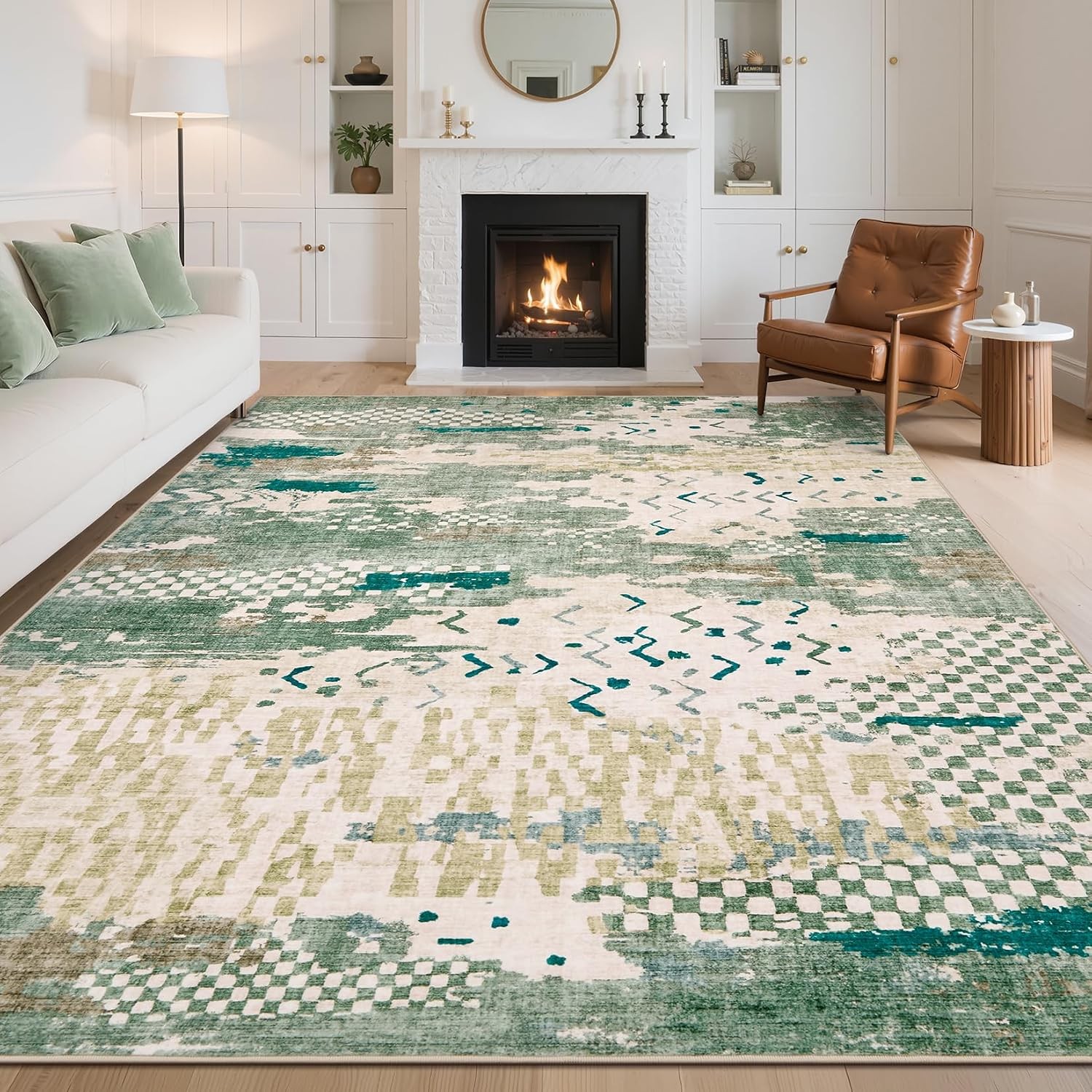 Modern Abstract Tribal 8×10 ft Washable Area Rug Non Slip Living Bedroom Nursery