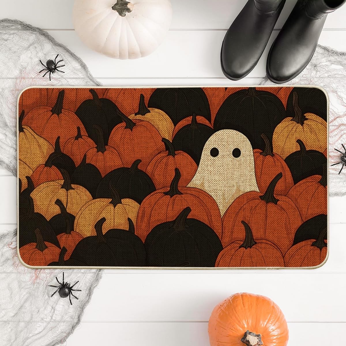 Halloween Decorations Ghost Pumpkin Non Slip Doormat Outdoor Gift 17×29 Inch