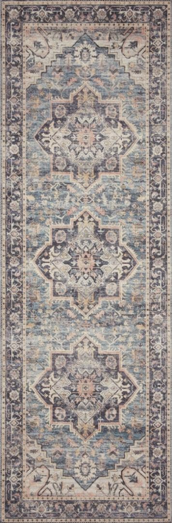 Hathaway Collection Hth01 Navy/multi 23 X 39 .25 Thick Accent Rug Soft Dura