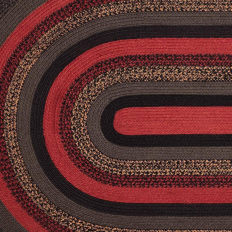 Cumberland Area Rug Oval 3′ x 5′. INCLUDES Rug Pad. VHC Brands. Black/Red/Tan