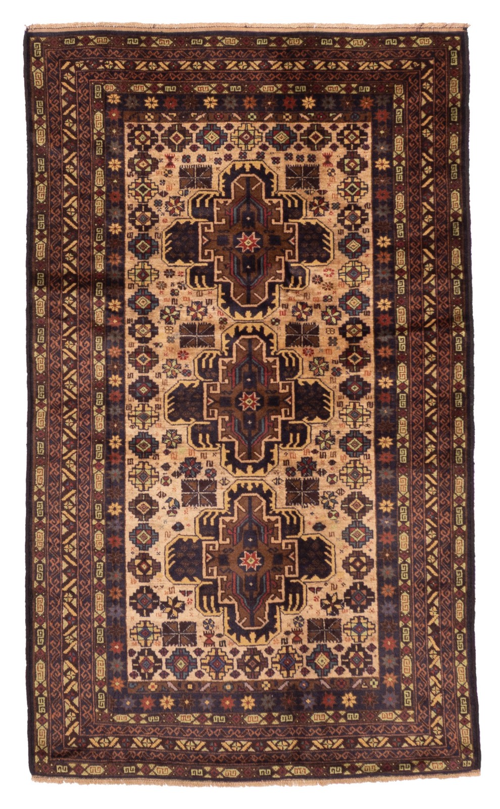 Traditional Vintage Hand-Knotted Area Rug 3’8″ x 6’3″ Oriental Wool Carpet