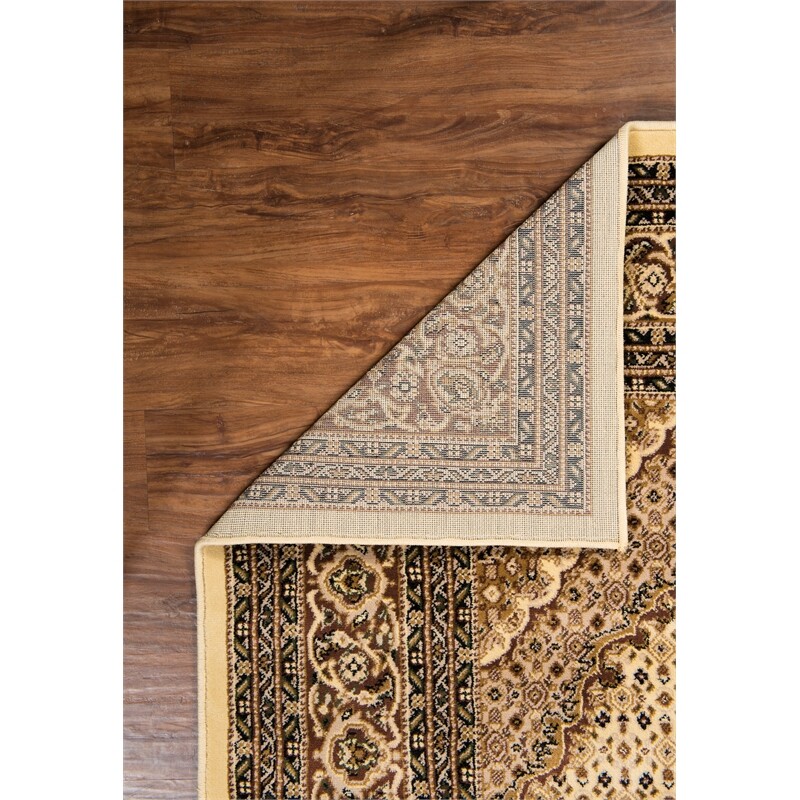 Linon McKinley Mahi Tabriz Power Loomed Polypropylene 8′ X 10′ Rug in Cream