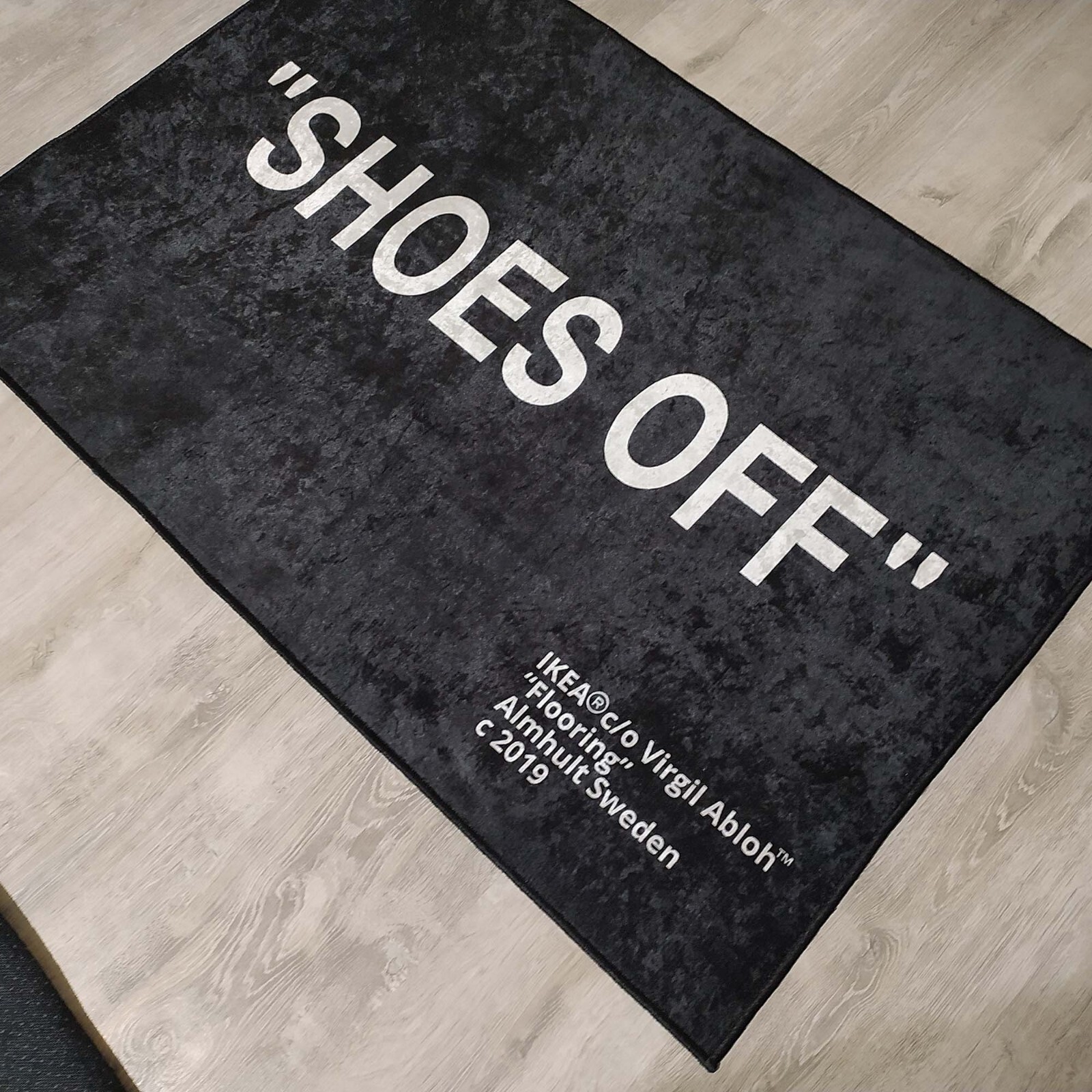 Shoes Off, Shoes Off Rug, Shoes Off Decor Rug, Black and White Rug, Shoes Mat