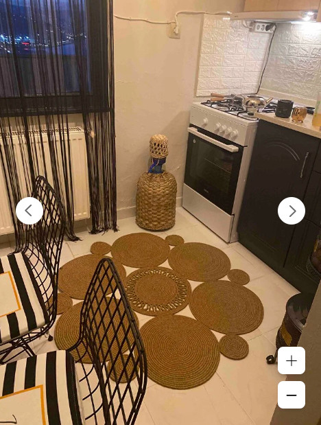 Round Circles Pattern Wicker Jute Knitting Special Design Carpet