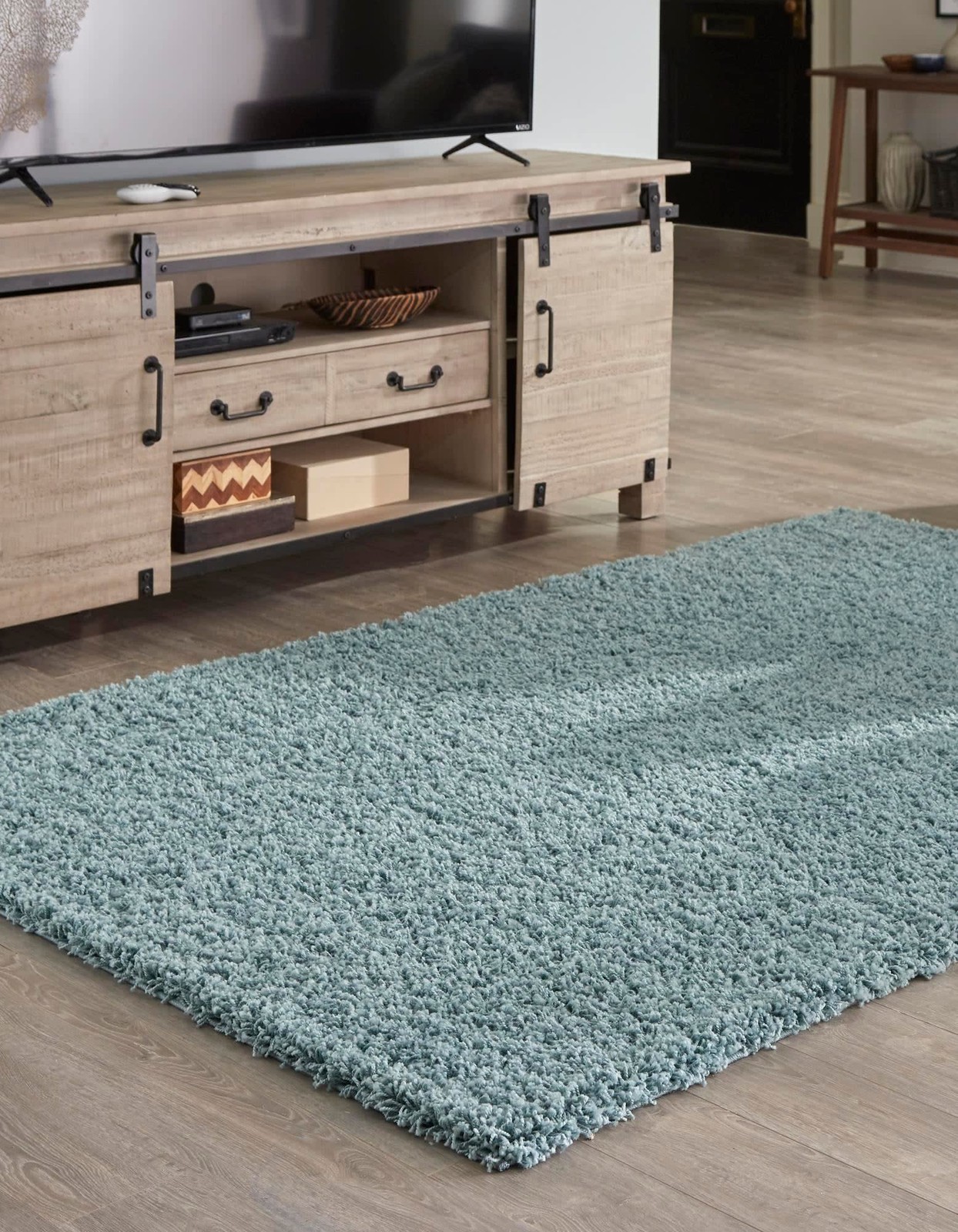 Light Slate Blue 4×6 Rectangular Shag Rug Soft Cozy Solo Solid Collection