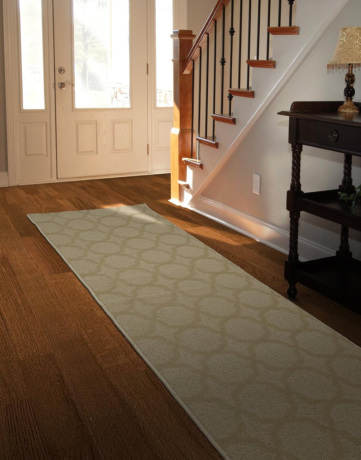 Sparta Non Slip Polypropylene 2 Ft. X 8 Ft. Biege Tan Area Rug- Ideal for Living