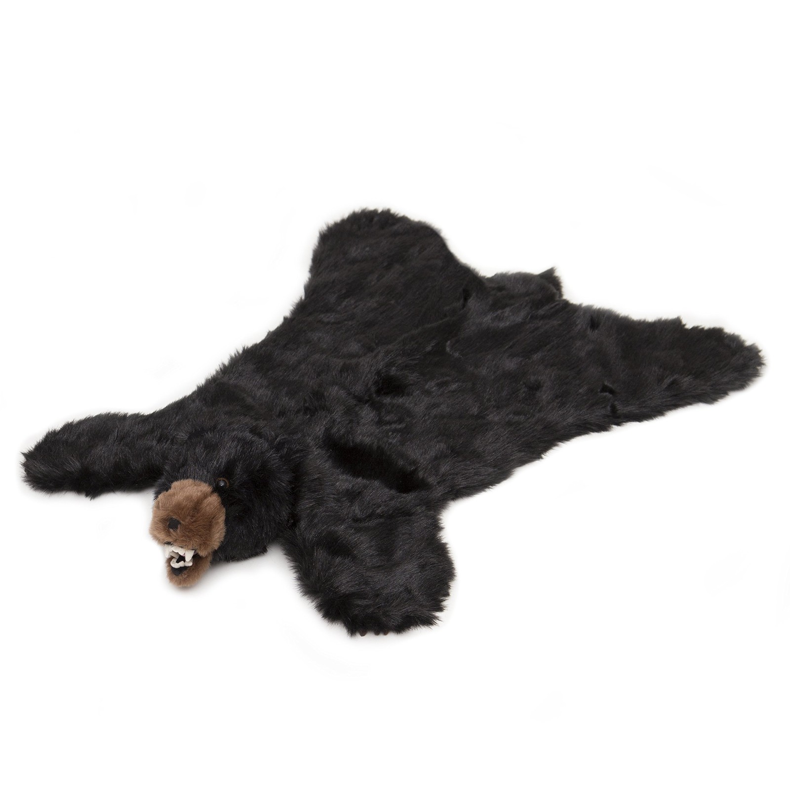 Plush Black Bear Animal Rug Small