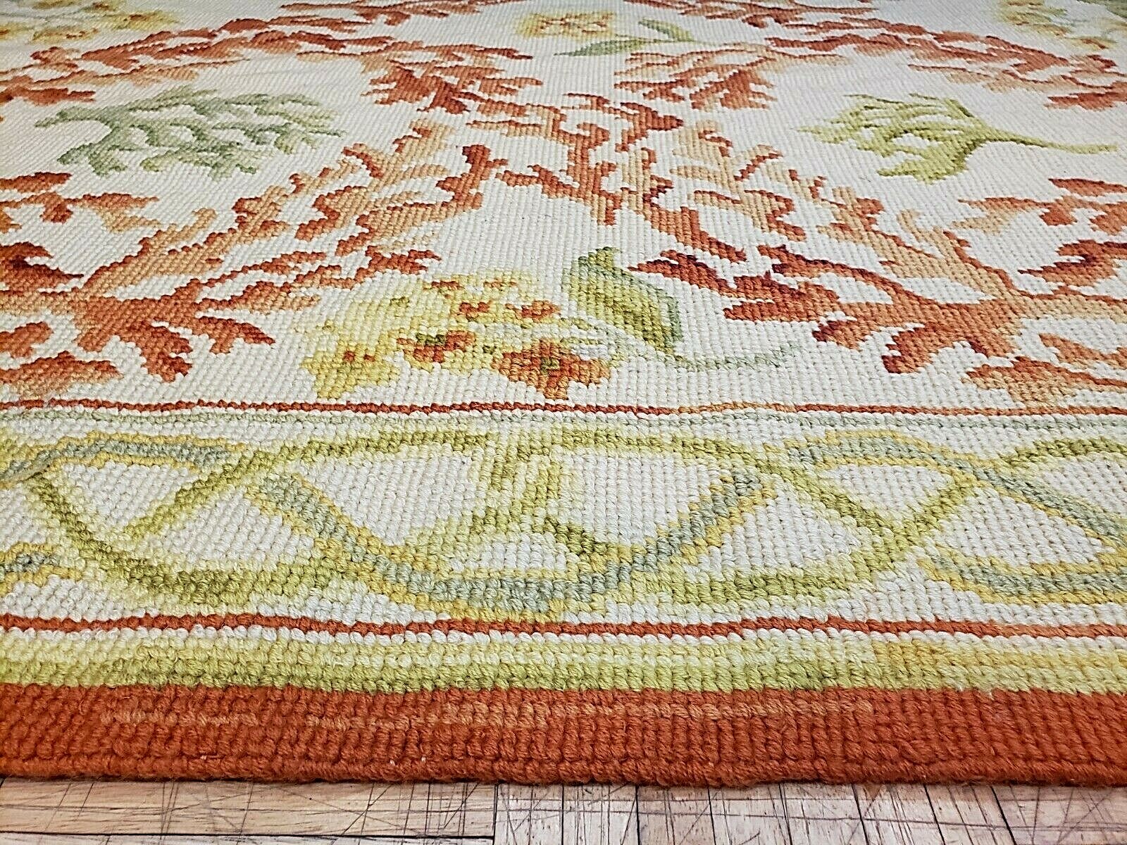 8×10 VINTAGE PORTUGUESE HOOKED RUG 1960’s – EXCELLENT CONDITION – VERY RARE