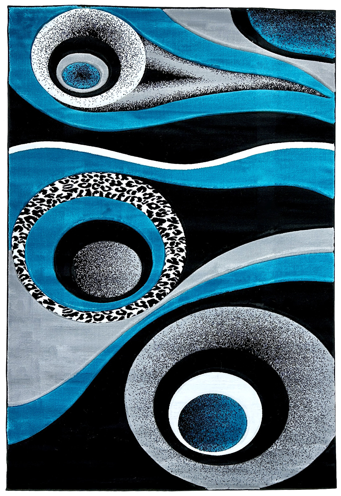 Premium Hand Carved Thick Plush Pile Modern Abstract Contemporary Geometric Rug