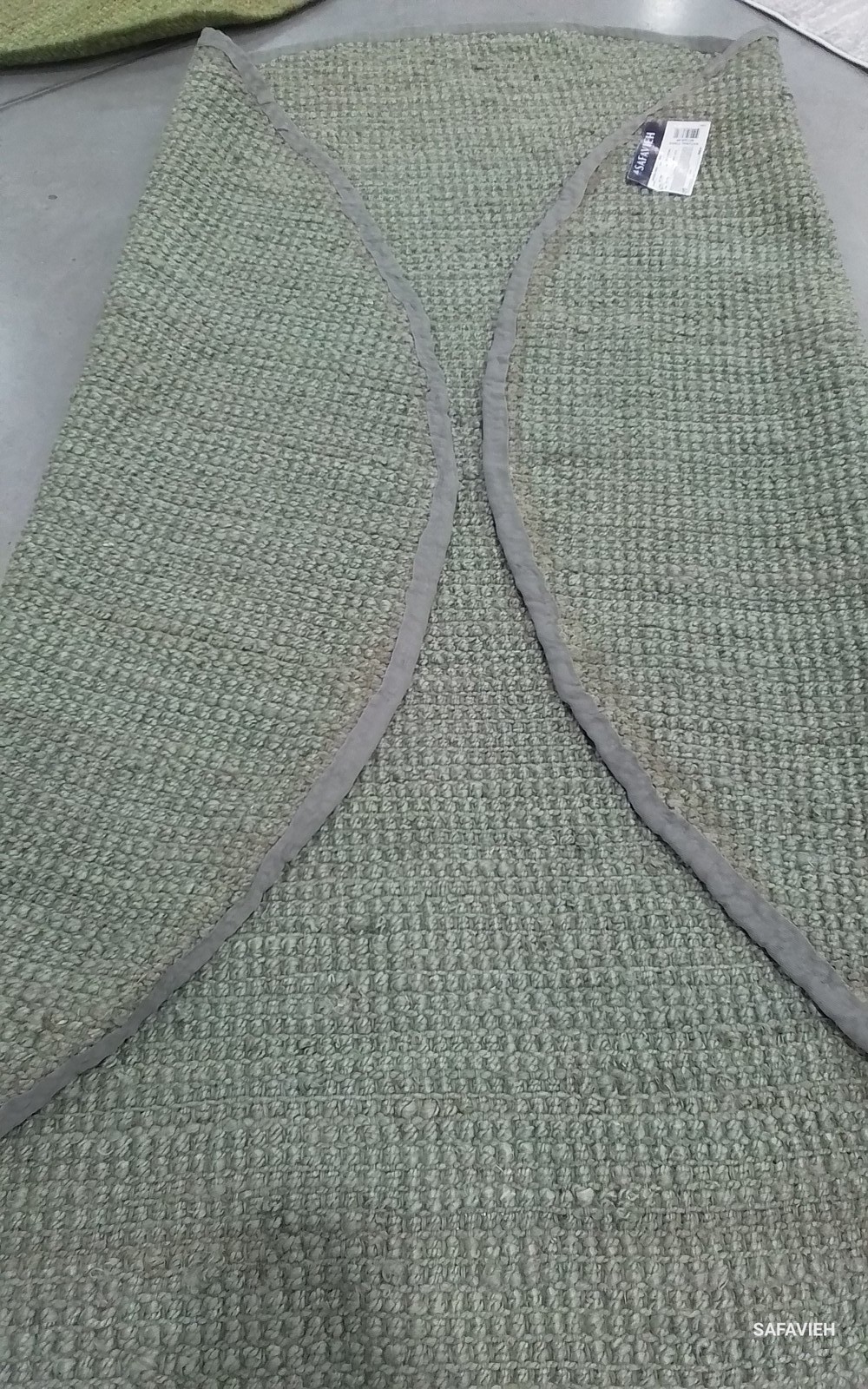 GREEN / GREY 9′-0″ x 9′-0″ Flaw in Rug, Reduced Price 1172805561 NF730B-9R