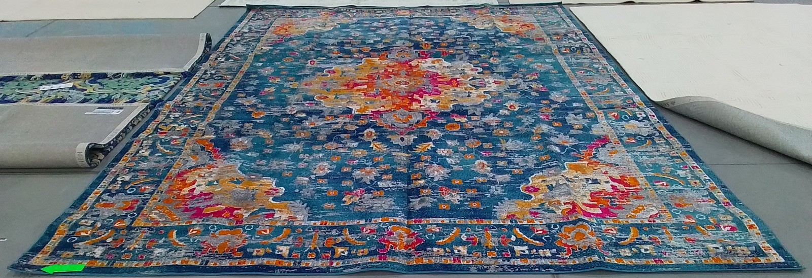 TEAL / FUCHSIA 11′-0″ x 15′-0″ Damaged Rug Reduced Price 1172797254 MAD154L-1115