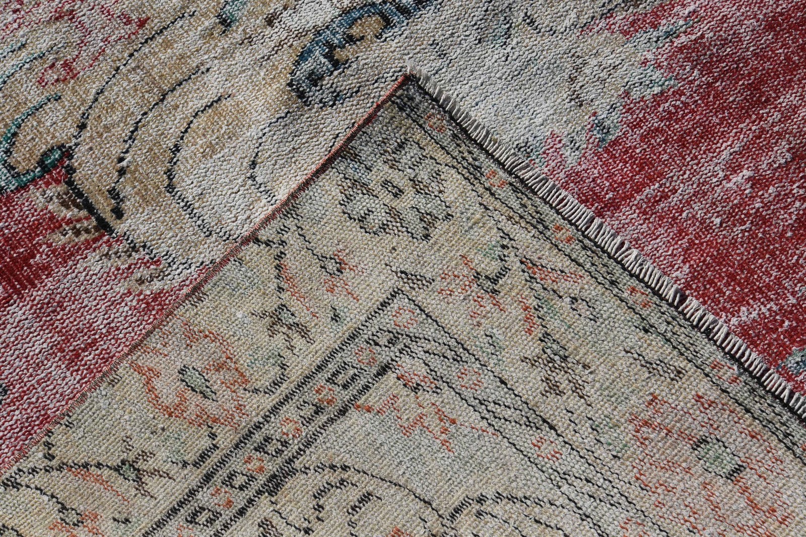 Vintage Turkish Rug 5,4×8,9 ft (166×270 cm), Red Southwestern Wool Rug