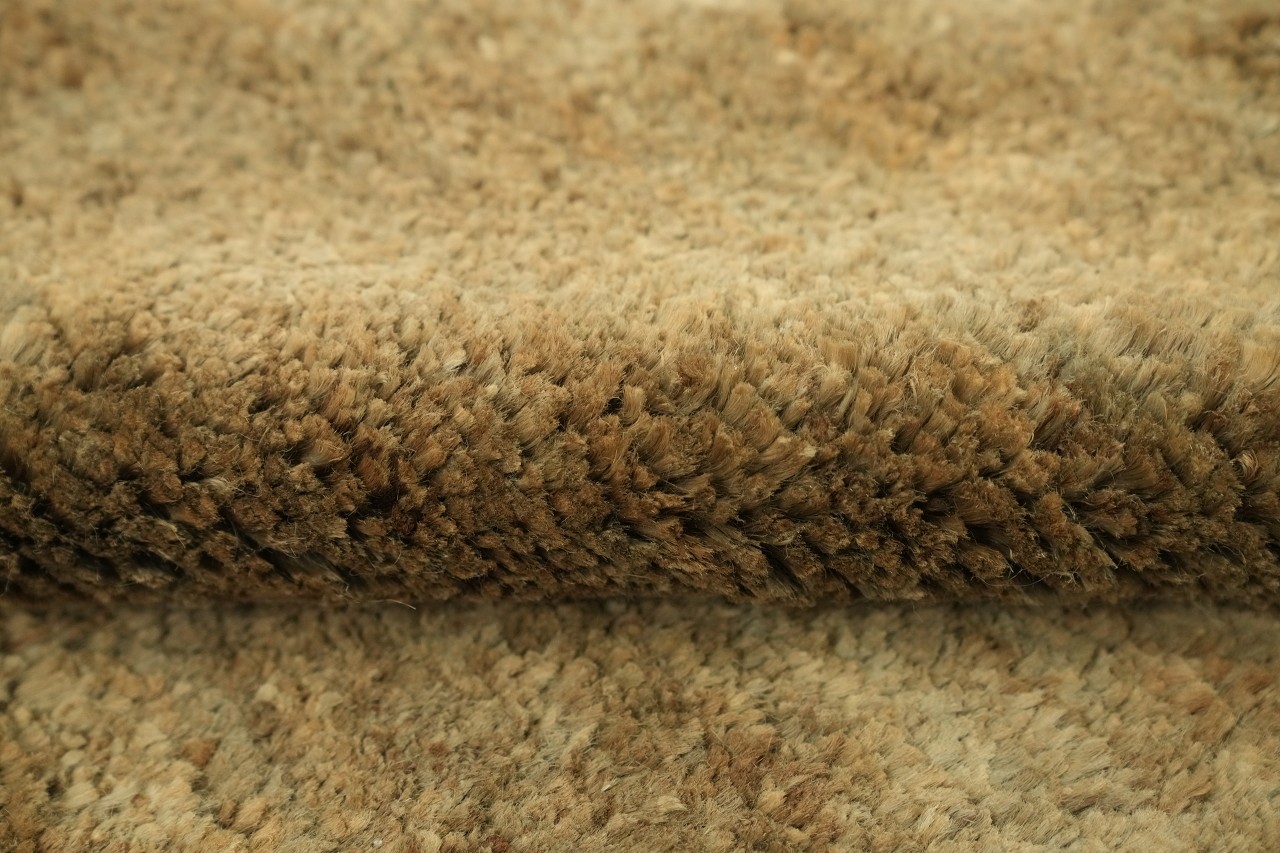Solid Brown & Gold Jute Hand-Knotted 6×8 Modern Contemporary Area Rug