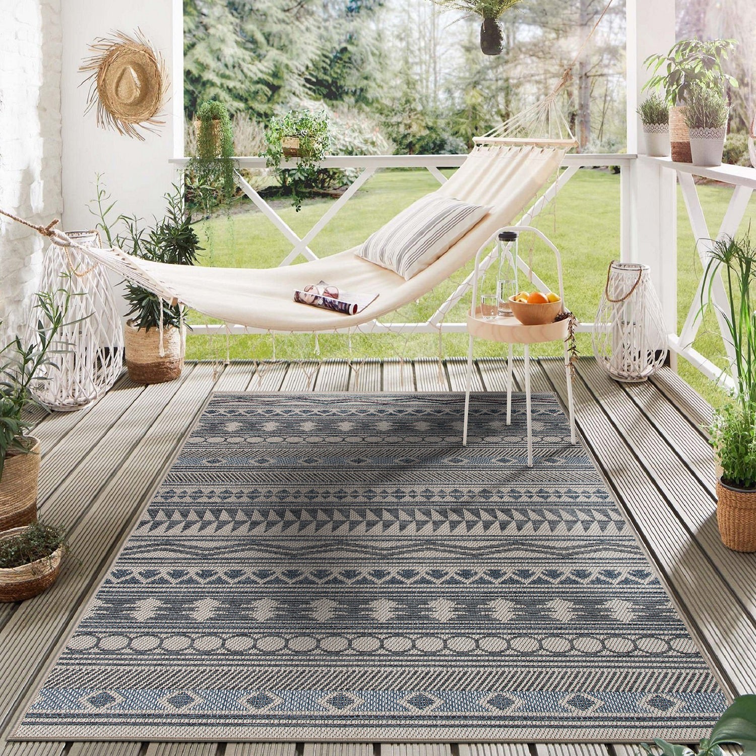 Rugshop Outdoor Carpet Rug Modern Bohemian Global Indoor Outdoor Patio Rugs 5×7