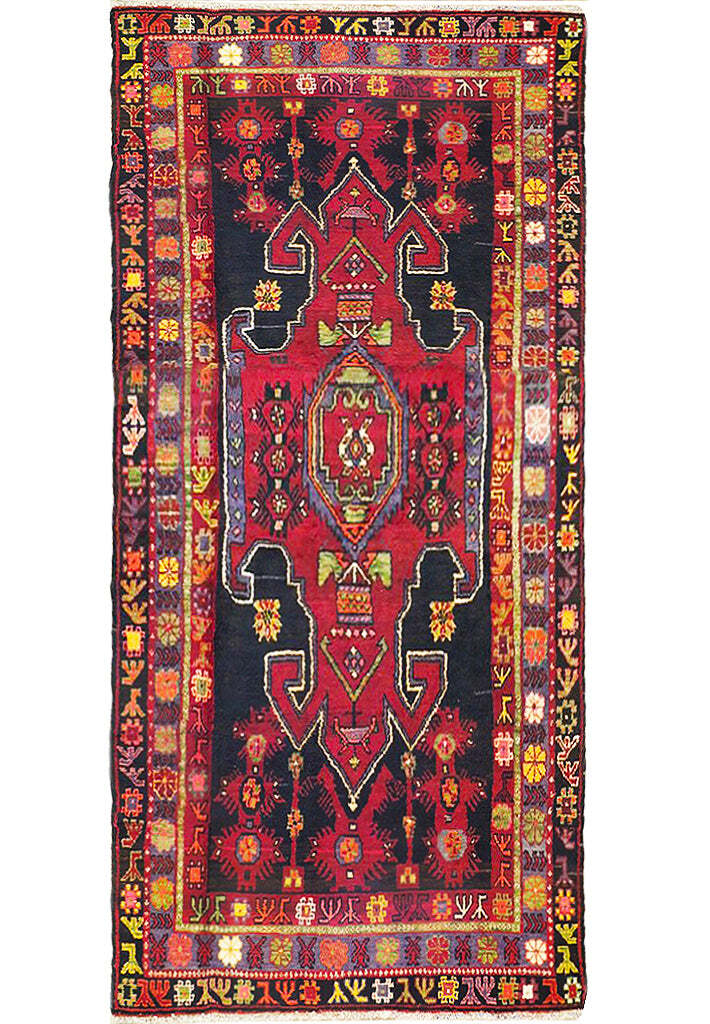 5×9′ Red Semi Antique Russian Kazak Runner 73434