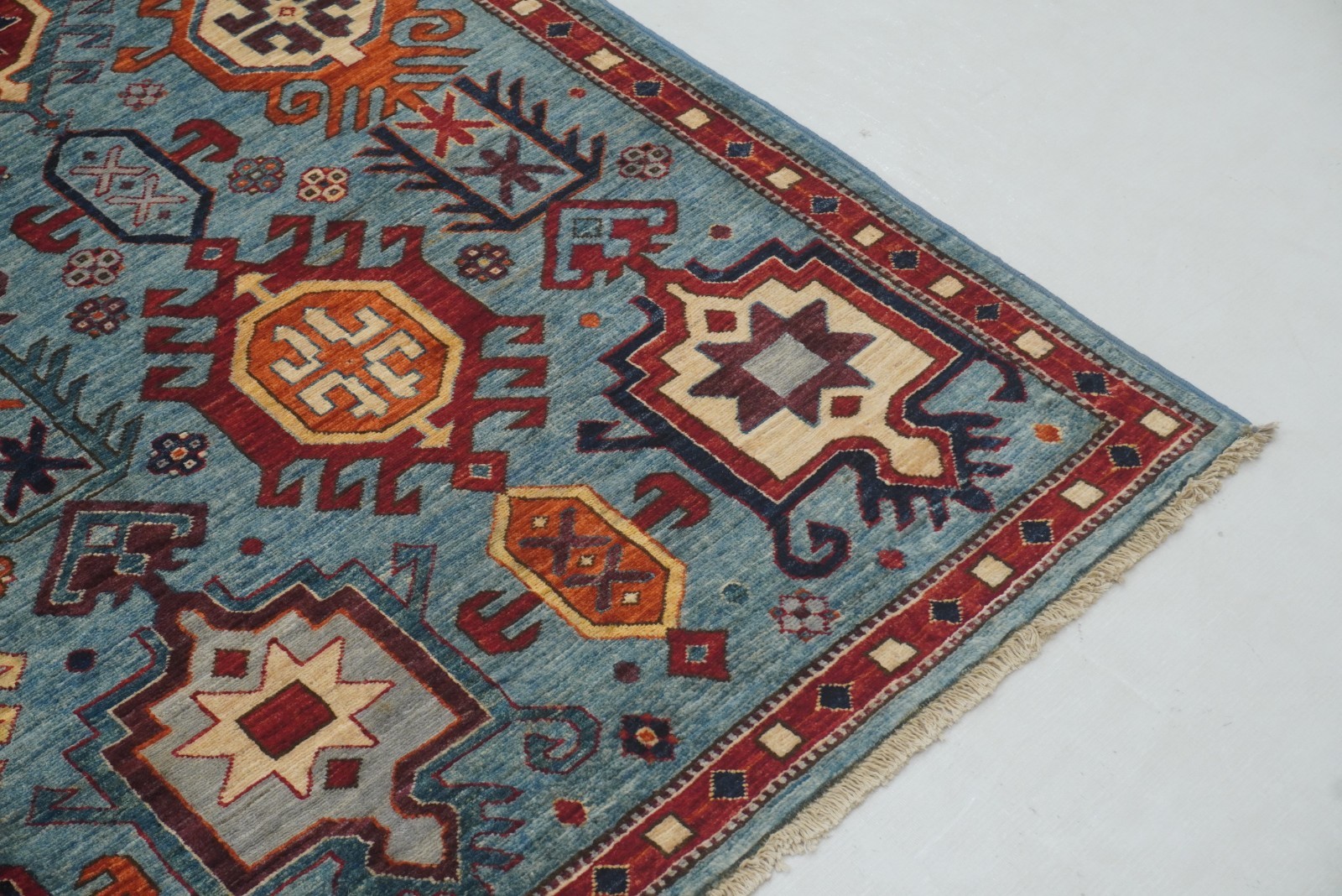 5×7 ft Blue Oushak Afghan Hand Knotted Wool Area Rug
