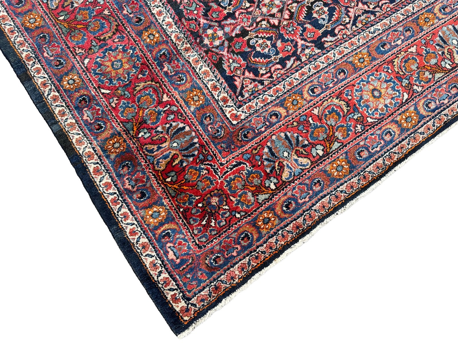 11X14 Antique Traditional Rug Exceptional Fine Weave Navy 338cm x 419cm C.1910