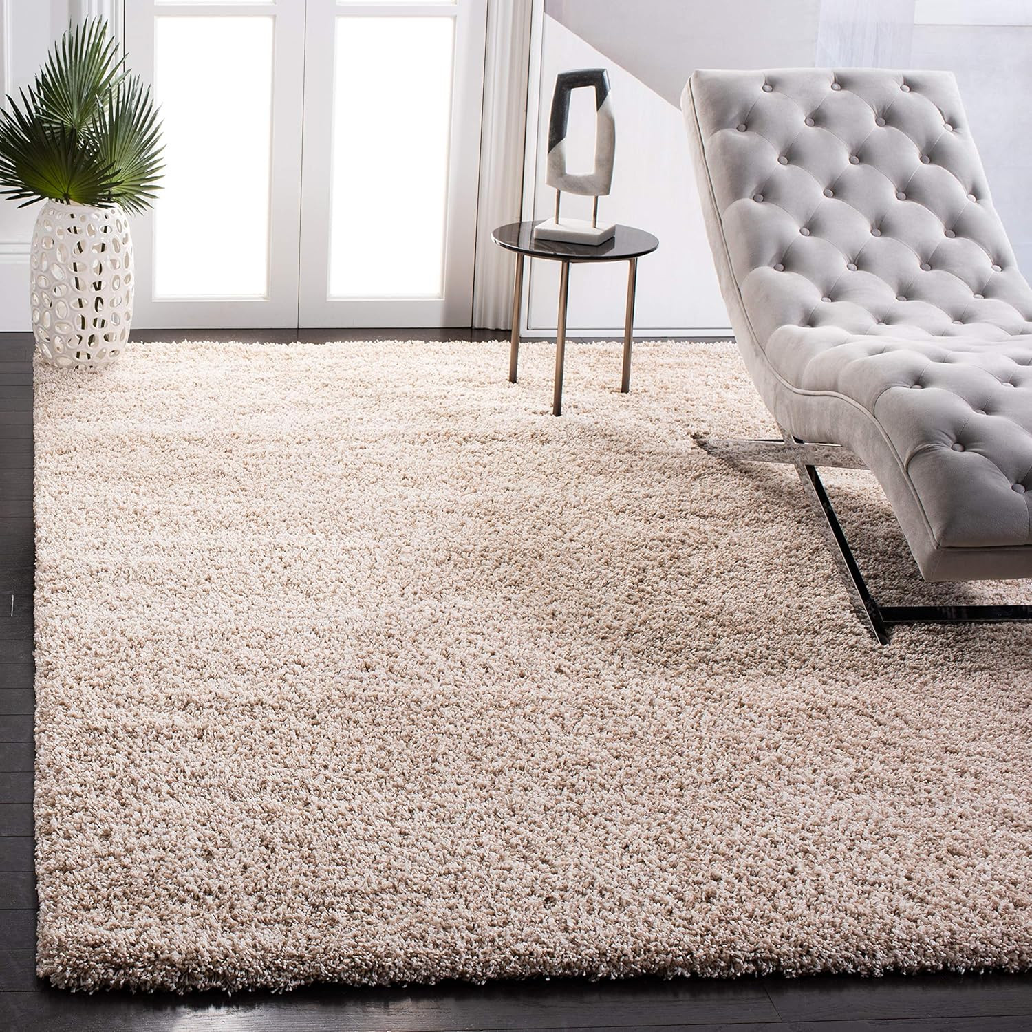 SAFAVIEH California Shag Collection Area Rug – 6’7″ X 9’6″, Beige, Non-Shedding