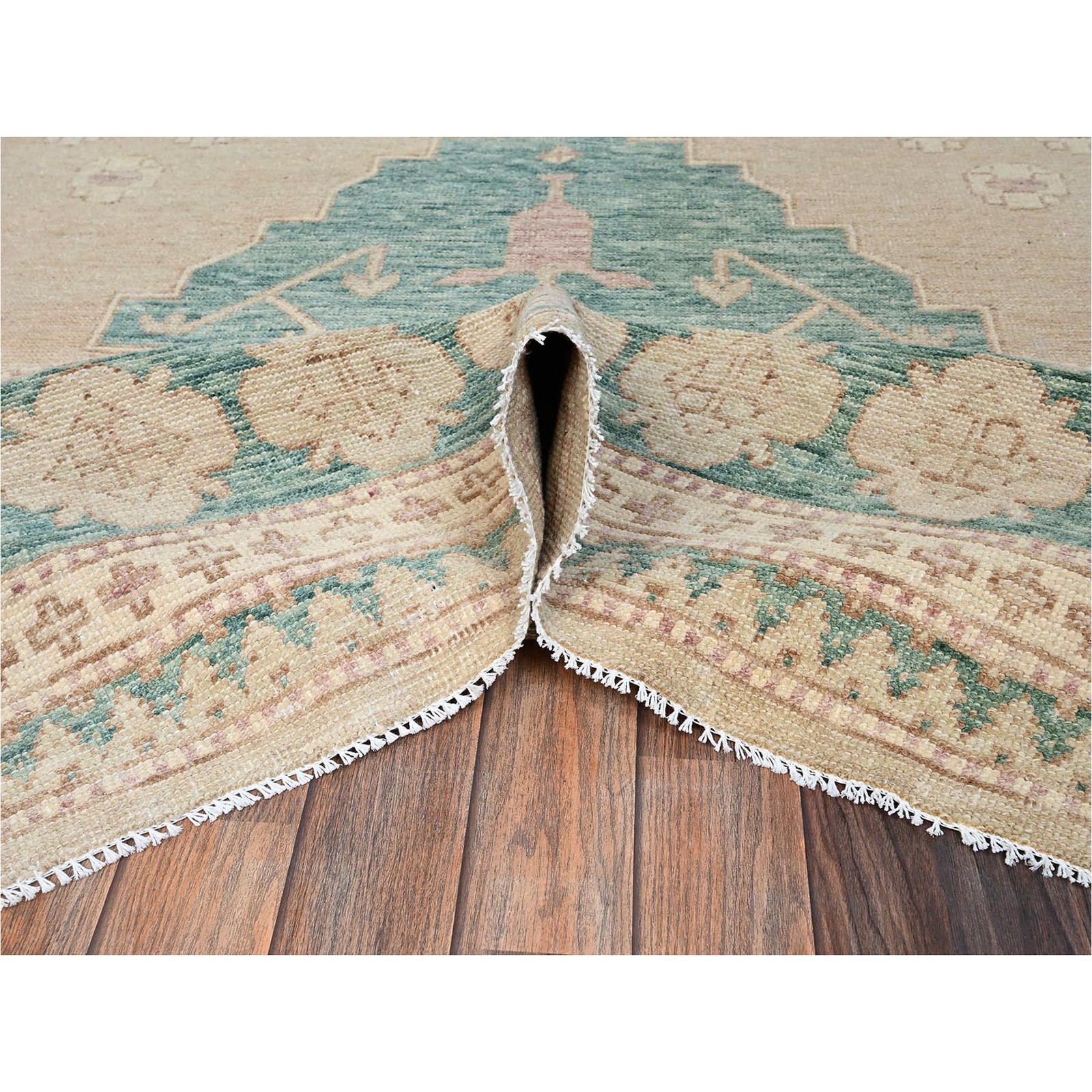 7’9″x10′ Irish Brown Anatolian Village Design Turkish Knot Hand Knotted Wool Rug