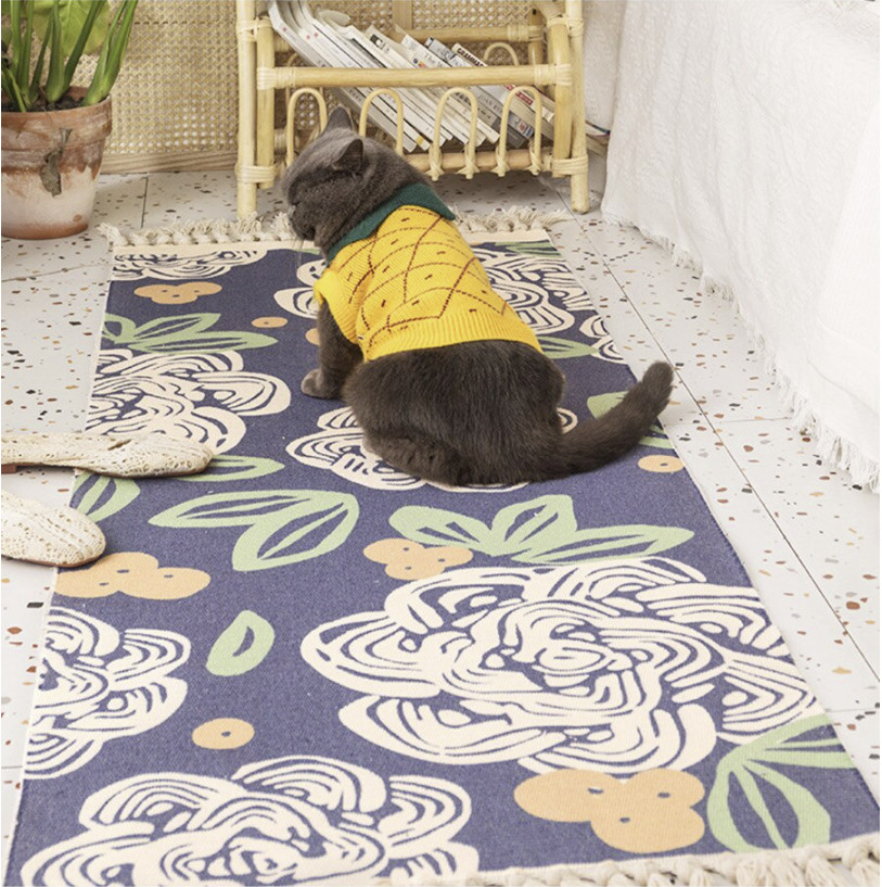 New runner with tassel long Area rug carpet area mat bathroom gift 2x5ft 2x 6ft