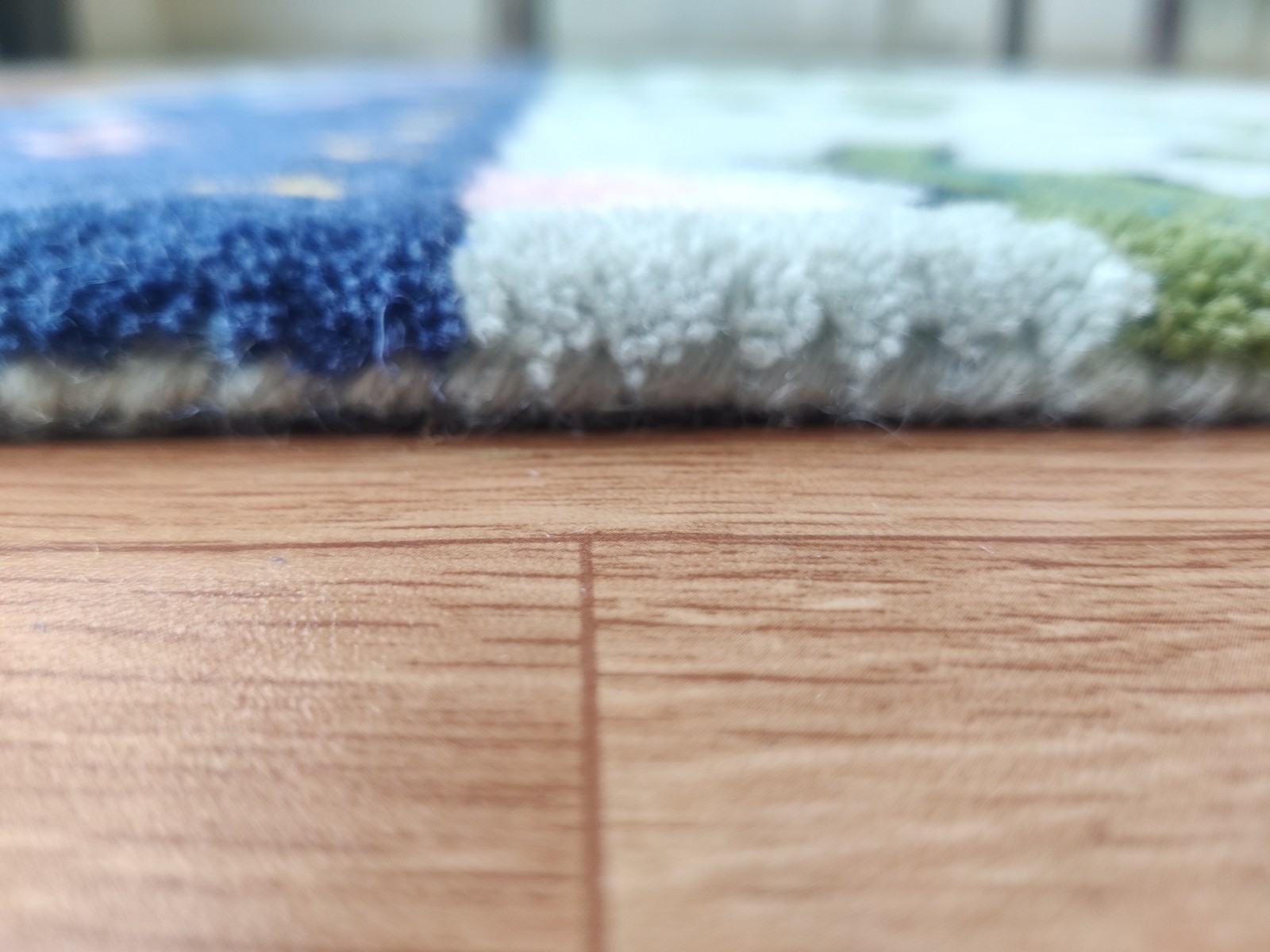 Modern Bird Blue -Green Rug Nature Theme Colorful Hand Tufted woolen Home Decor