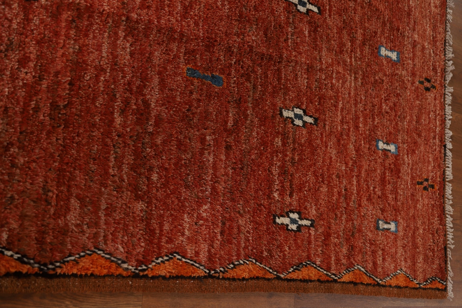 Tribal Rust Moroccan Abstract Oriental Area Rug 7’x10′ Hand-knotted Wool Carpet
