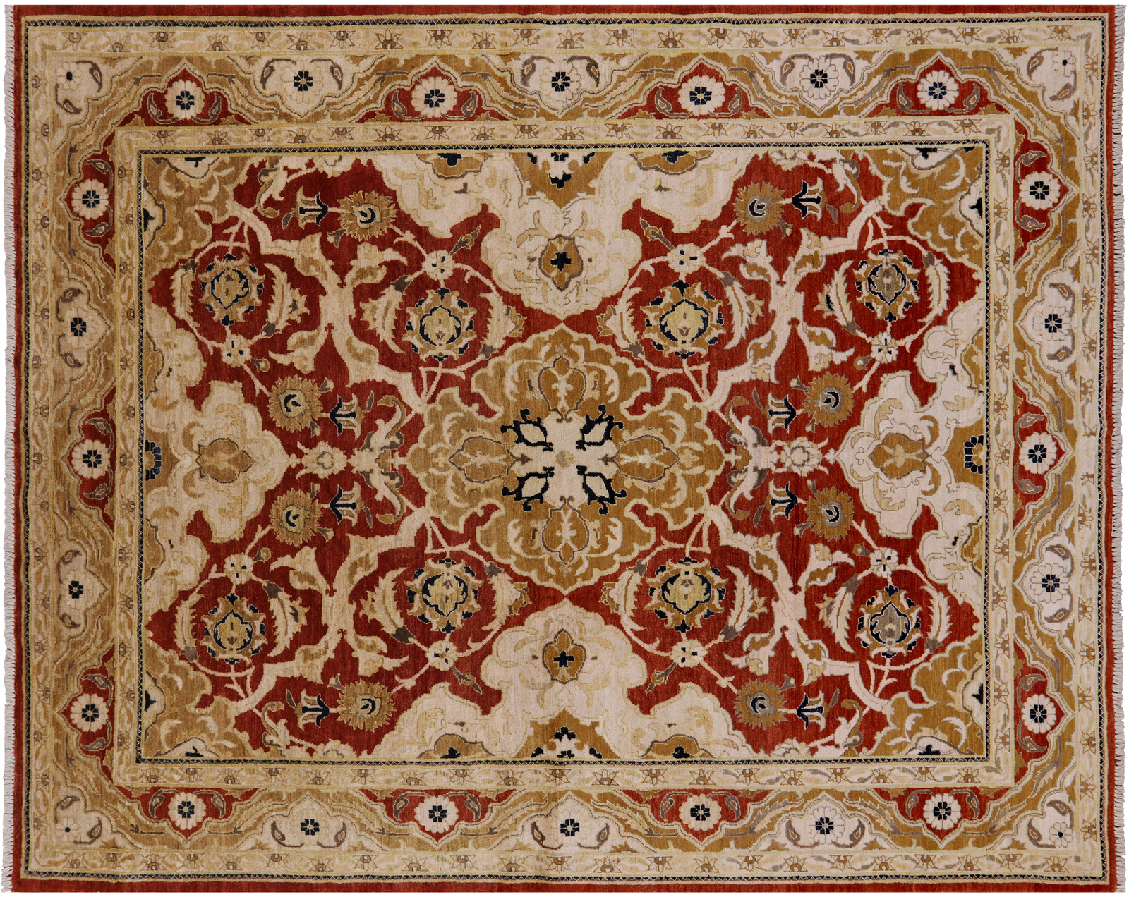 8′ 1″ X 10′ 0″ Peshawar Hand-Knotted Wool Rug – H9645
