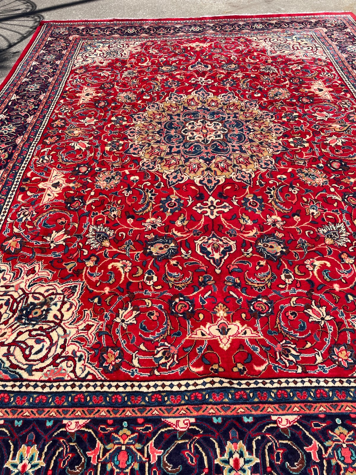 Hand-Woven Wool Area Rug, 10′ x 13.6′