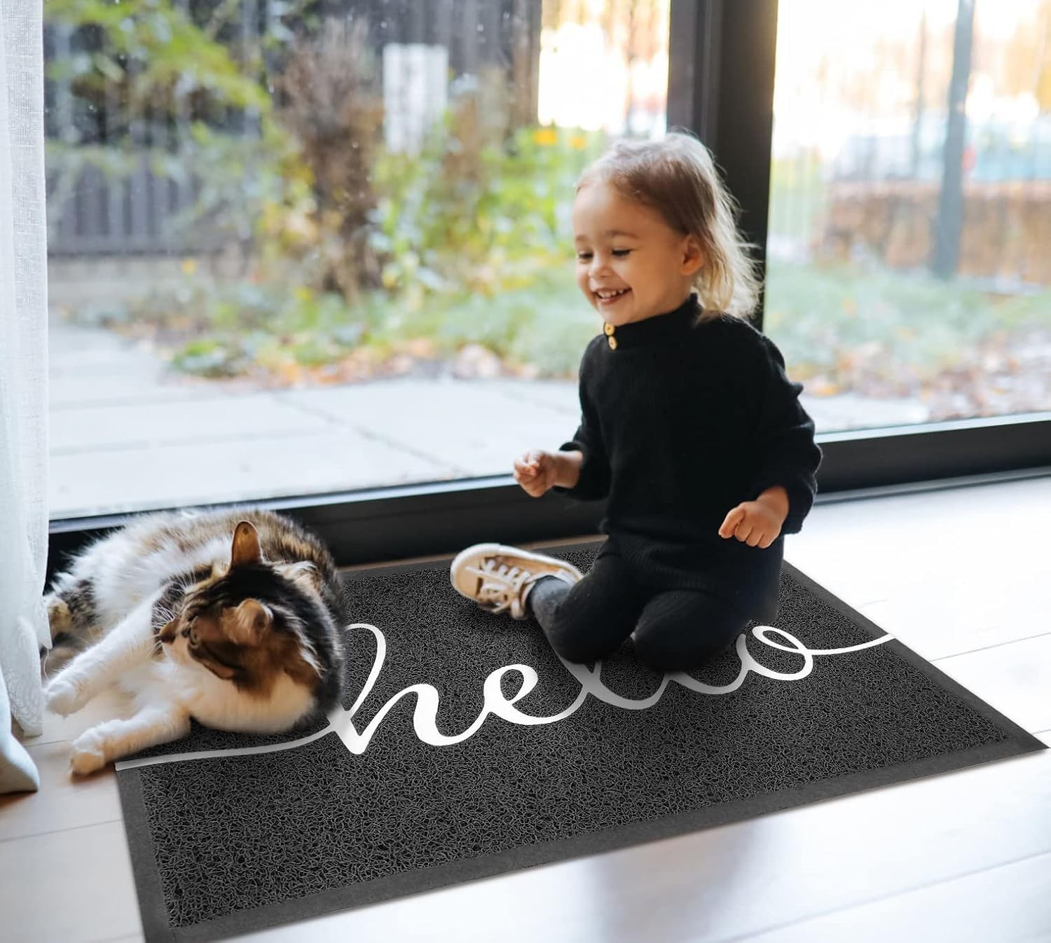 Door Mat Outside Inside Hello Doormat, 30″x17.5″, Durable Floor Mat Non Slip …