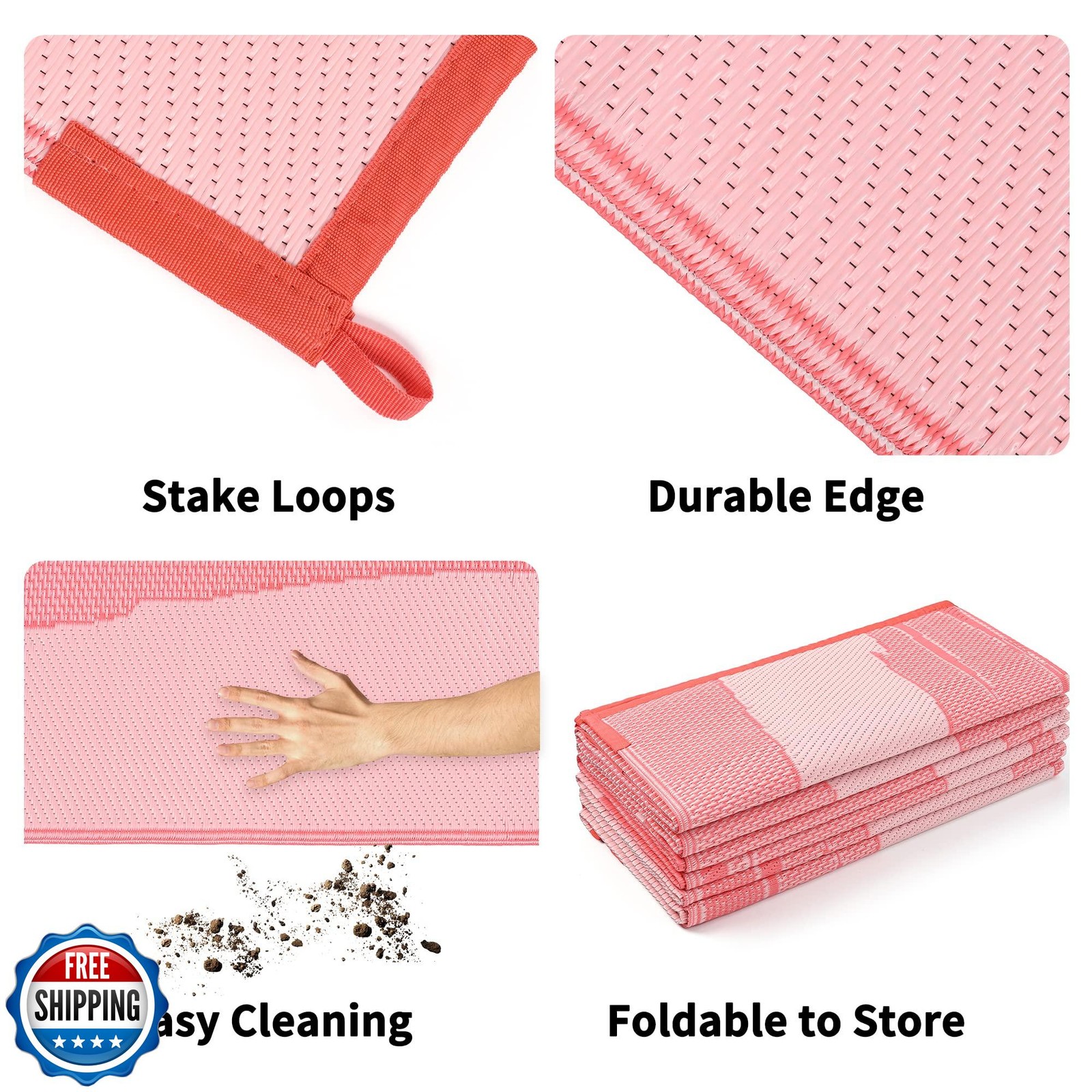 Boulder Bee Outdoor Rugs | Plastic Straw Rug | Waterproof Outdoor Camping Rug