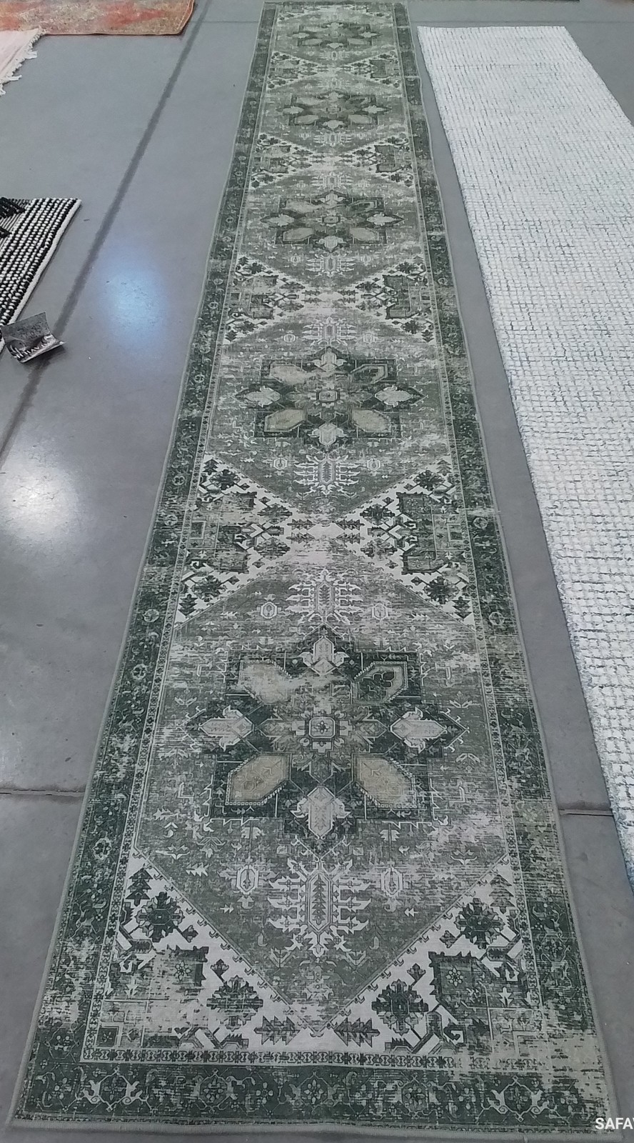 DK SAGE / IVORY 2′-6″ x 16′-0″ Flaw in Rug, Reduced Price 1172794151 TSN102F-216